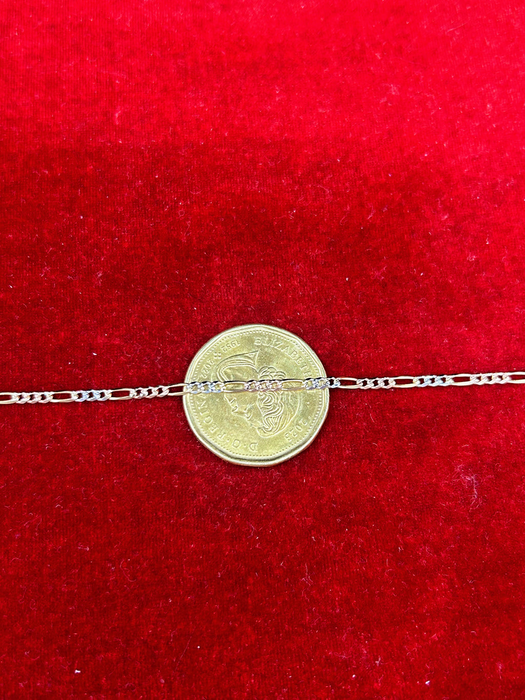 10k Gold Three tone Figaro Bracelet/Anklet