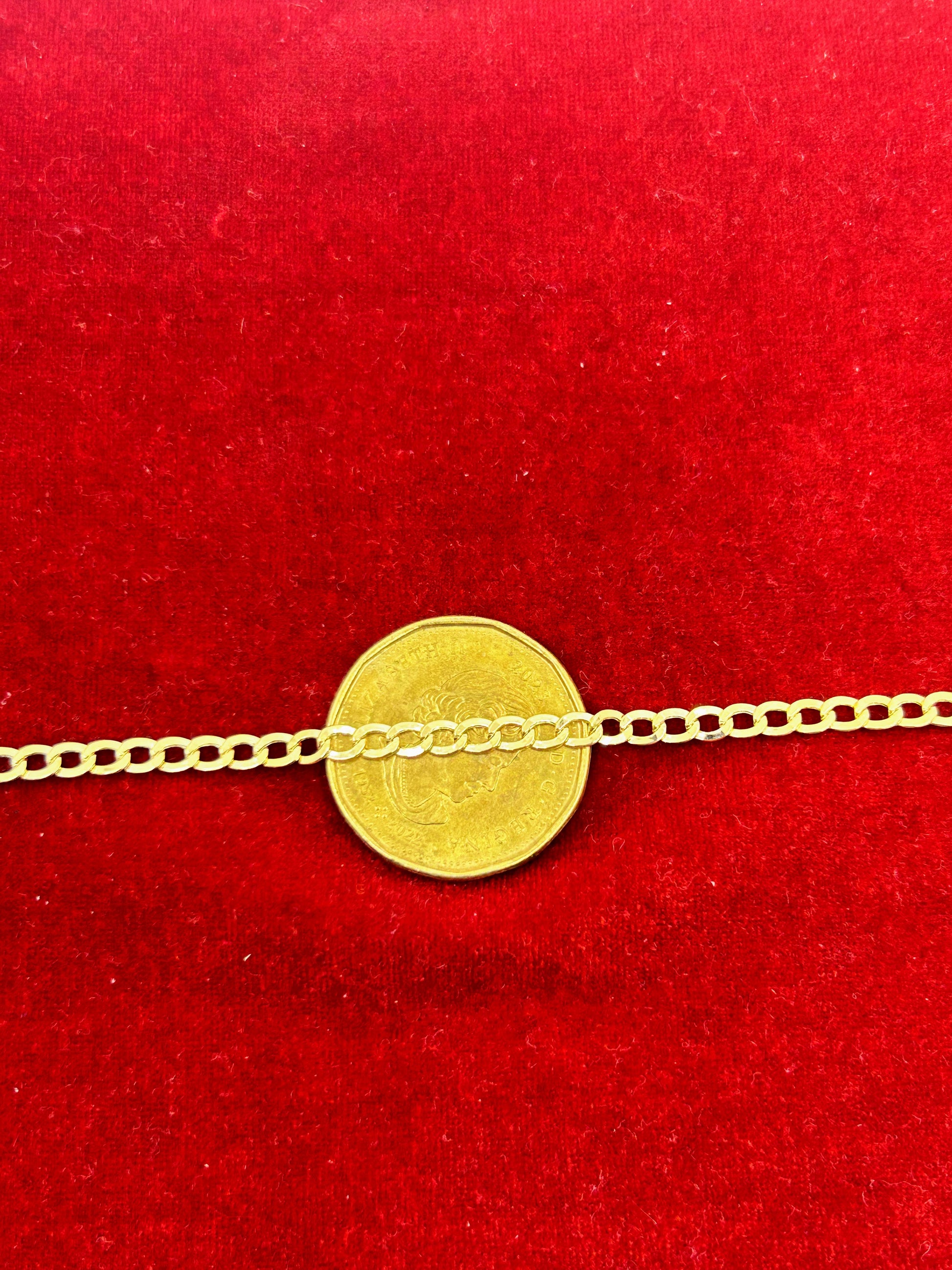 Bracelet Gourmette en Or 10K ~3,6 mm