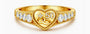 Bague en or 14 carats pour 50e anniversaire