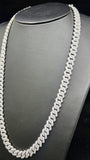 Chaîne cubaine en argent de 10 mm avec pierres de zircone cubique glacées 925
