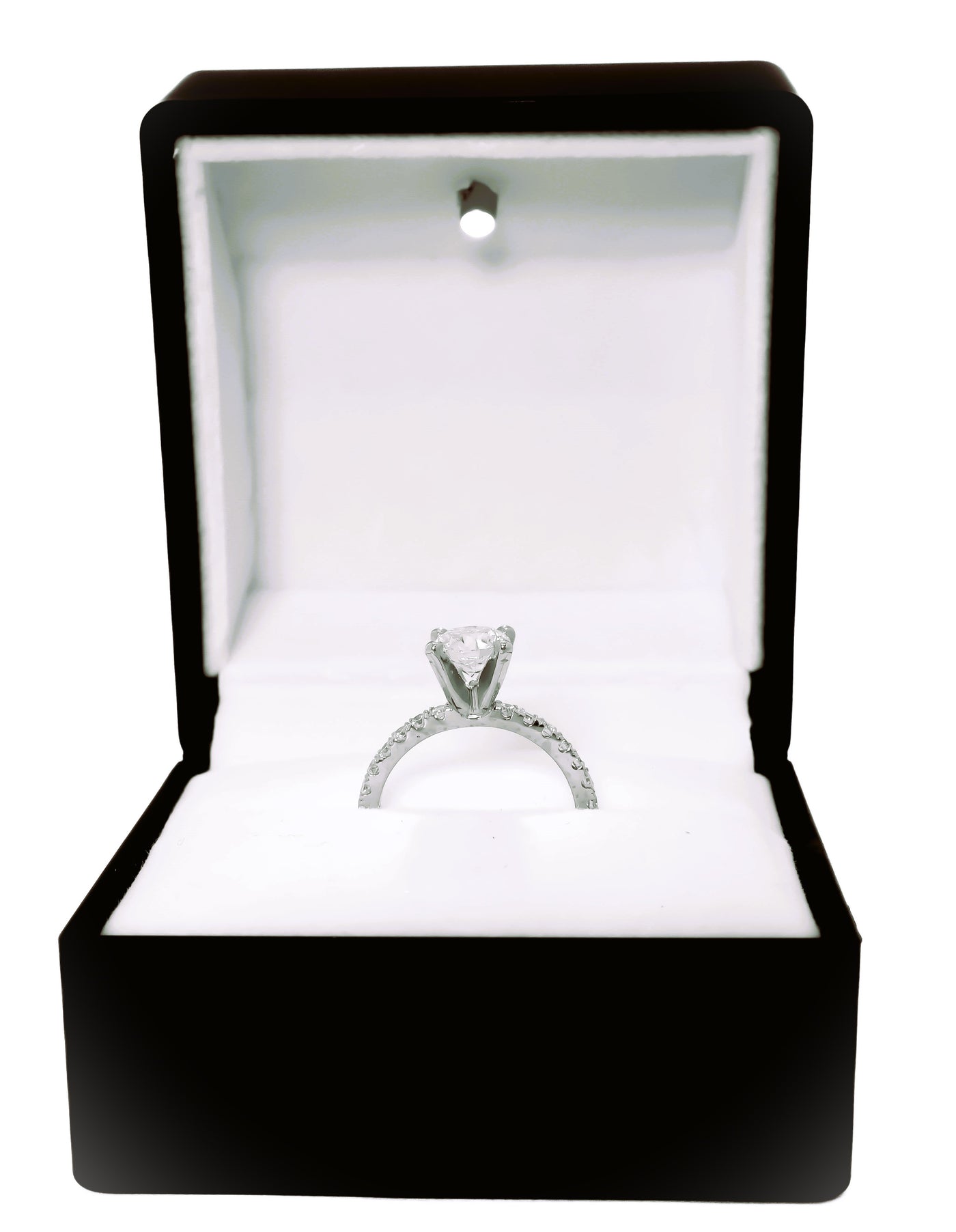 18k White Gold Solitaire Engagement Ring 1ct Round cut lab diamond