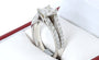 Or blanc 18 carats, jonc double, avec diamant de laboratoire taille princesse 1 carat