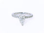 Bague de fiançailles solitaire en or blanc 18 carats avec diamant de laboratoire poire de 1 carat