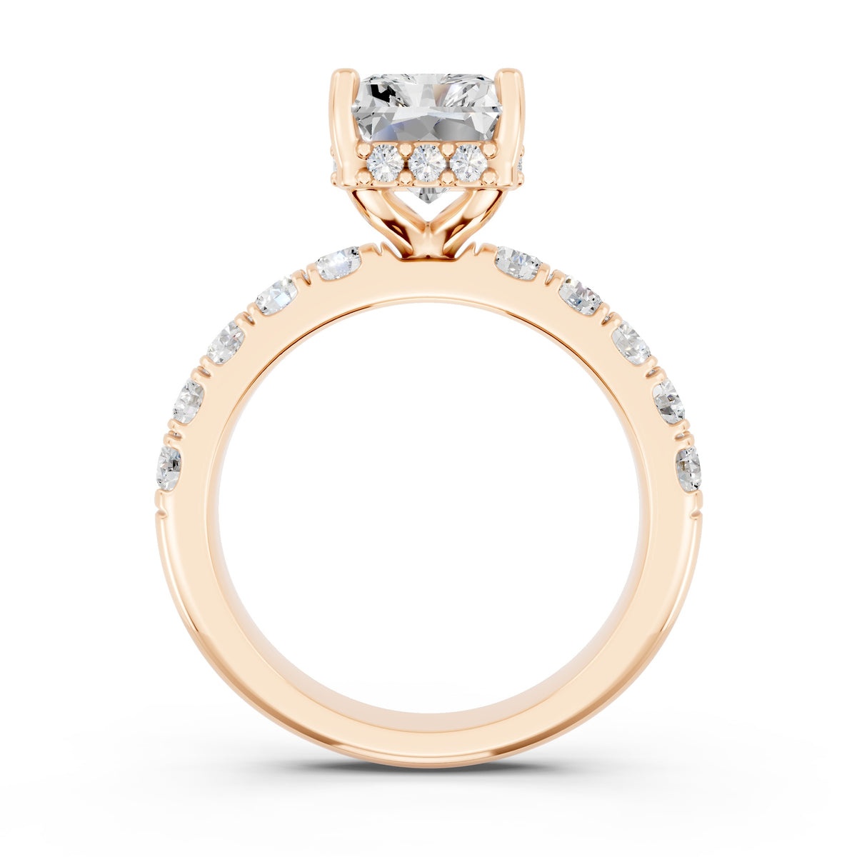 Half Eternity 2.5mm stones with pavé and hidden halo