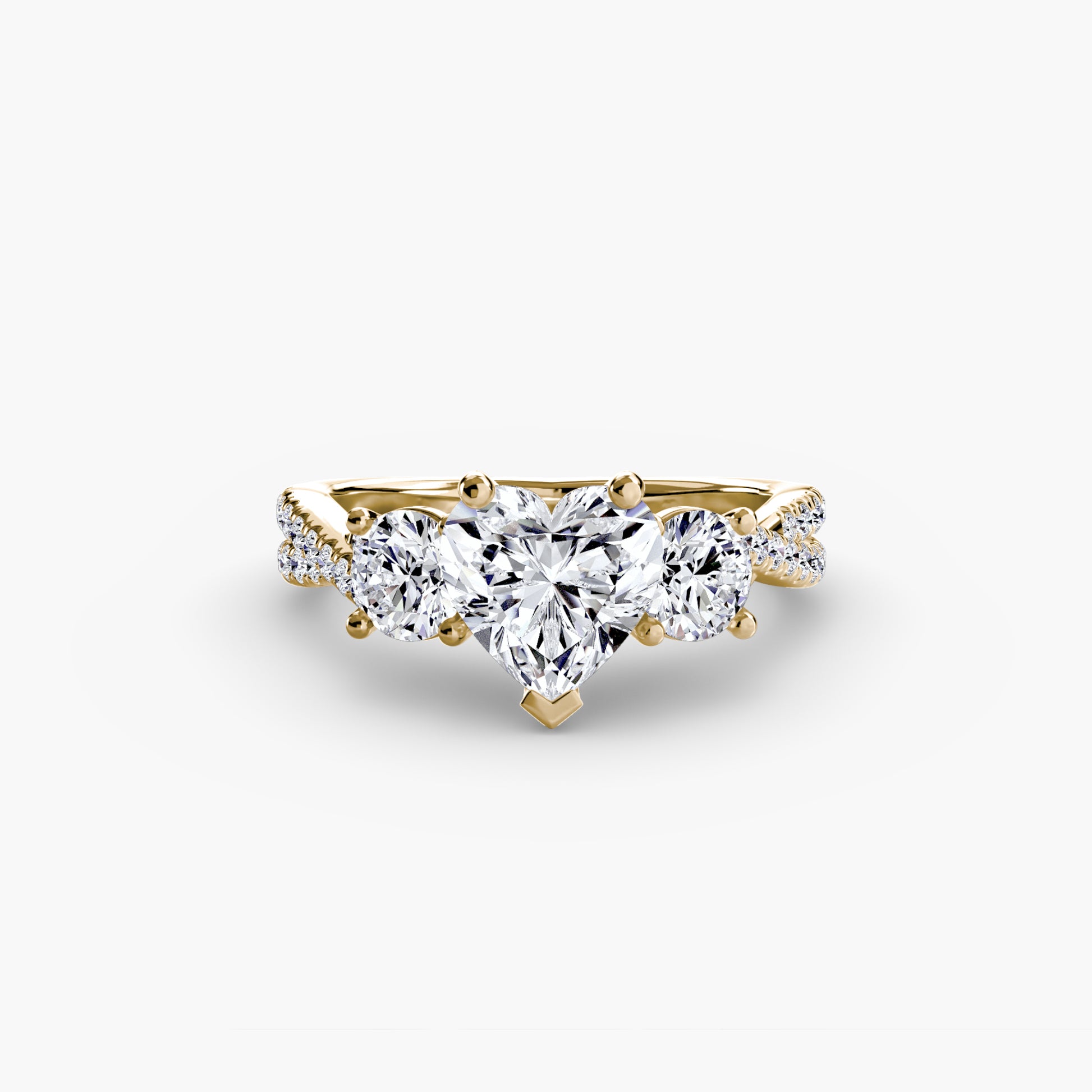 Bague à trois pierres avec pavé 2