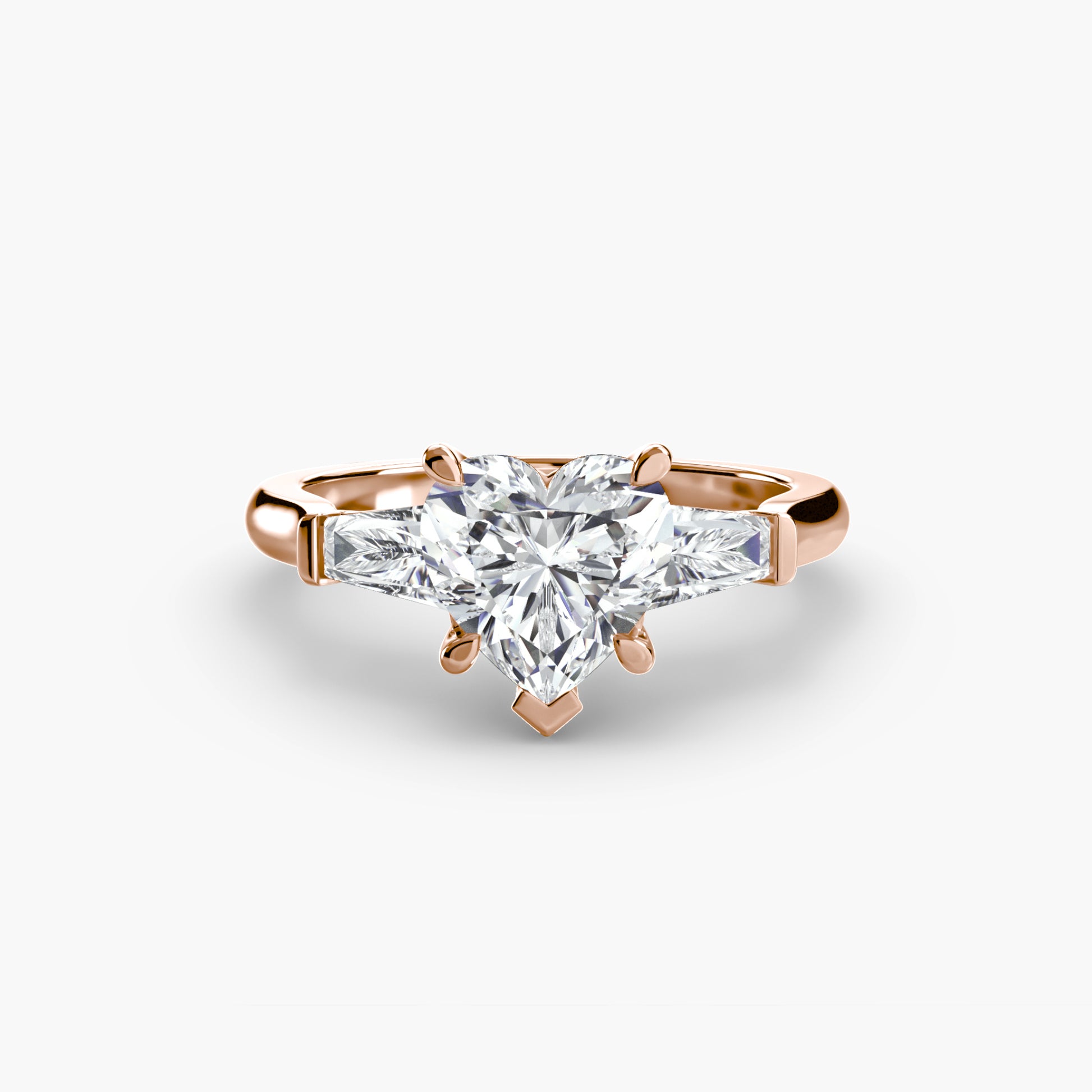 Bague trilogie (pierres latérales baguette)