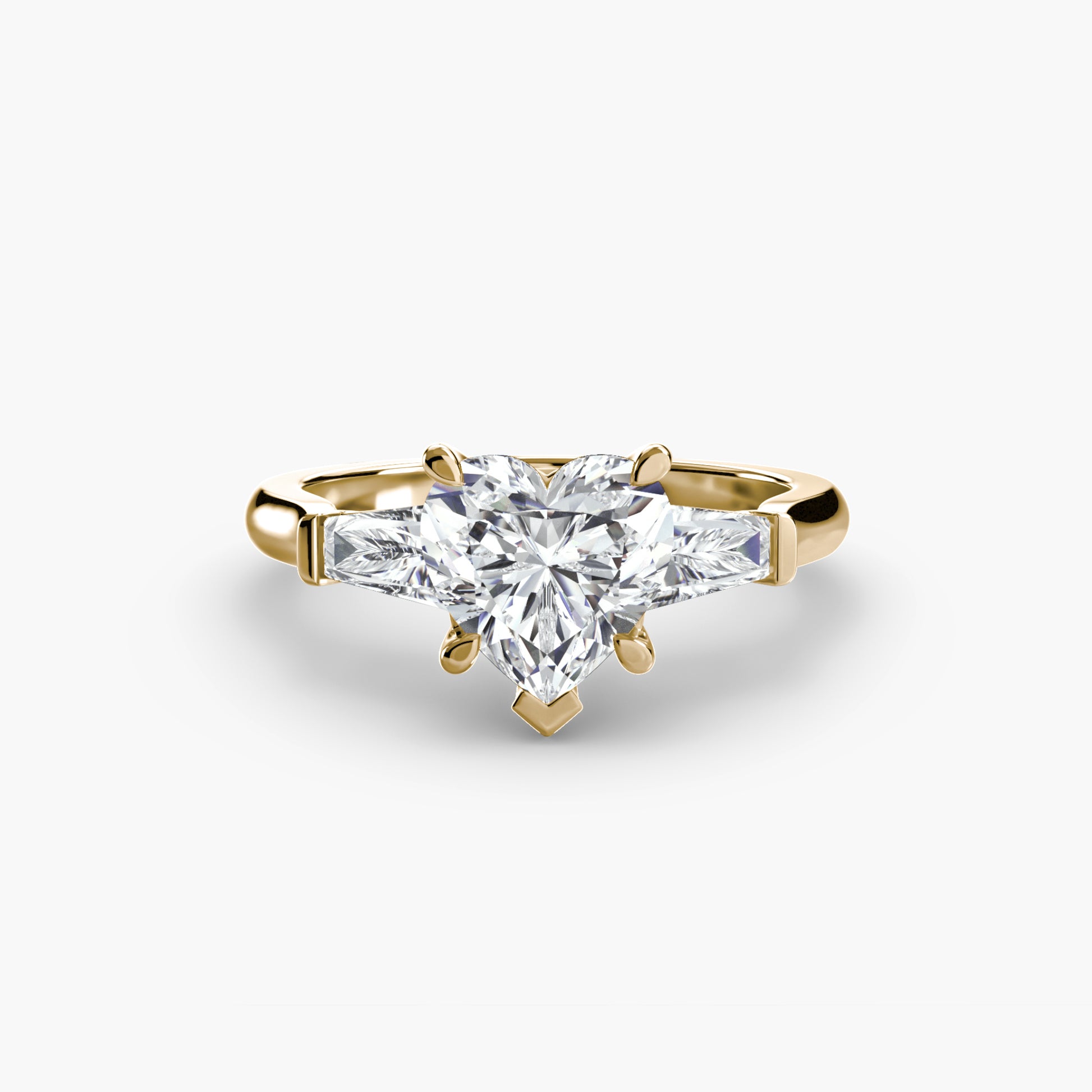 Bague trilogie (pierres latérales baguette)