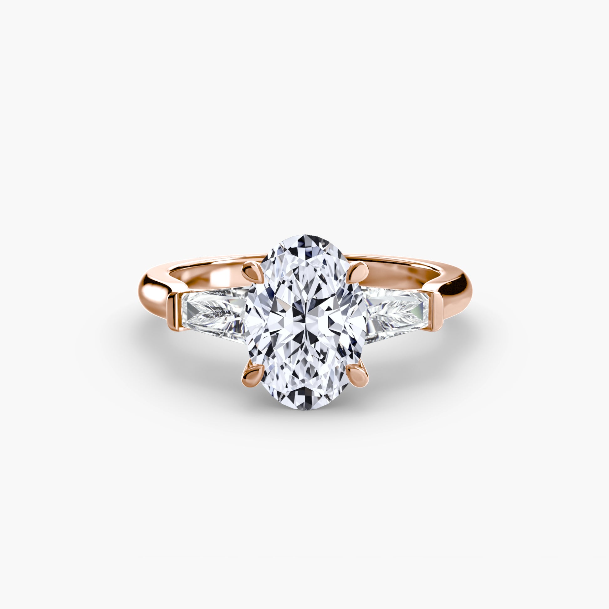 Bague trilogie (pierres latérales baguette)
