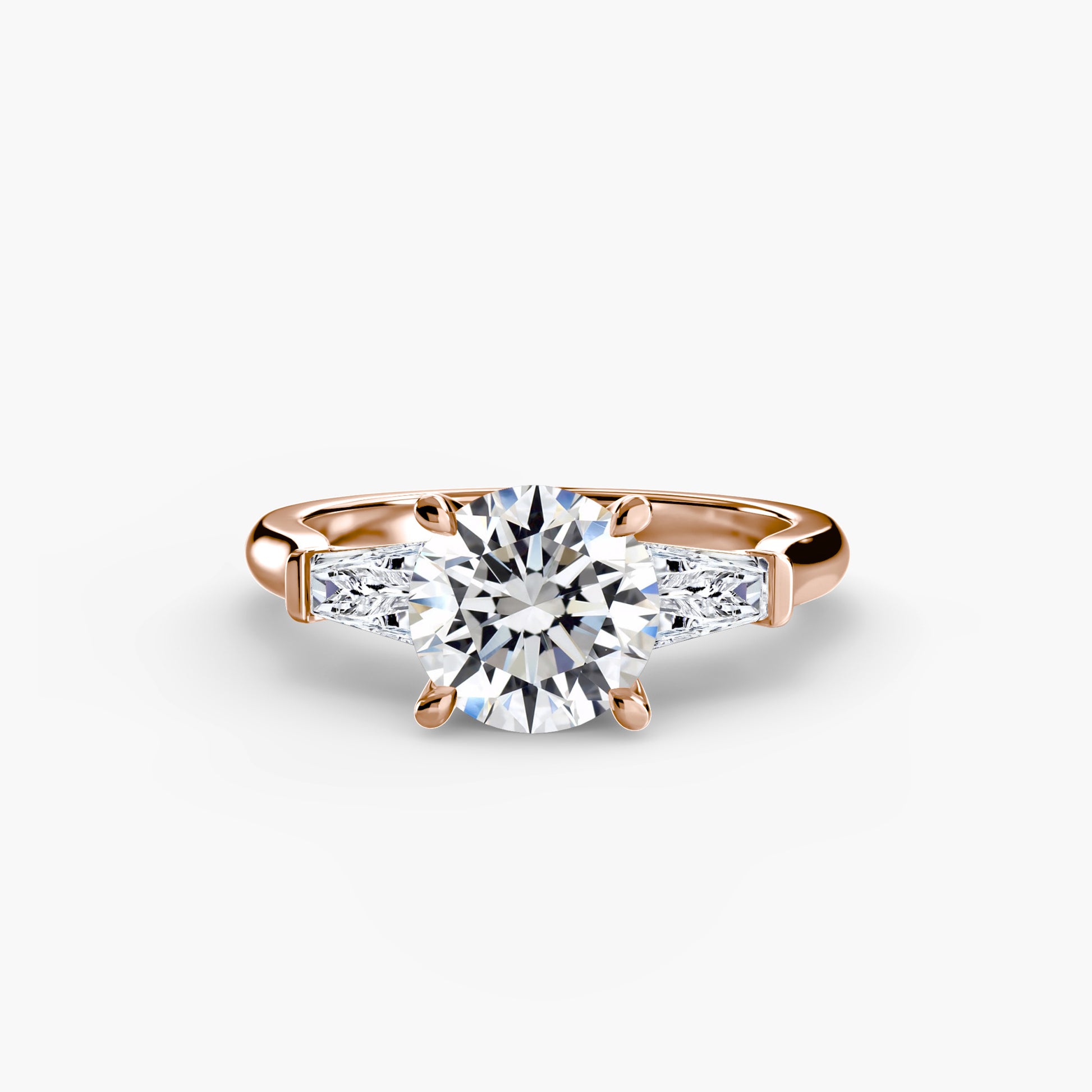 Bague trilogie (pierres latérales baguette)