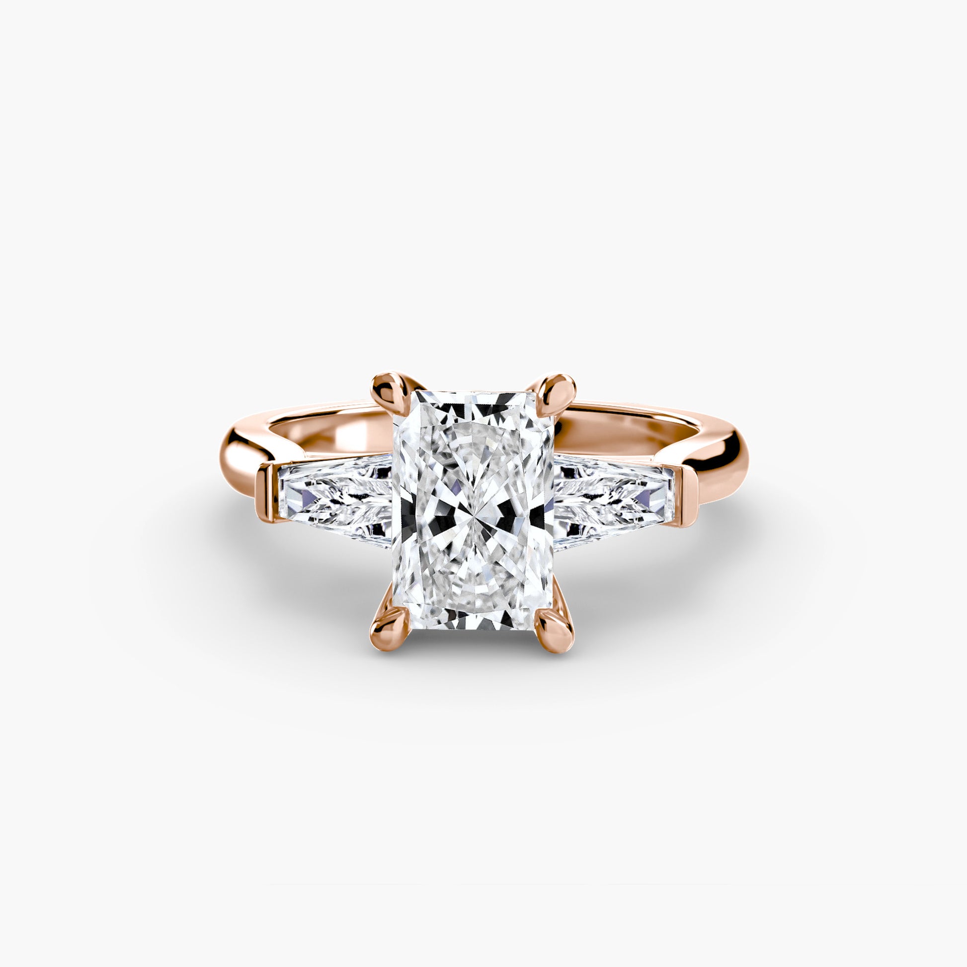 Bague trilogie (pierres latérales baguettes) 2