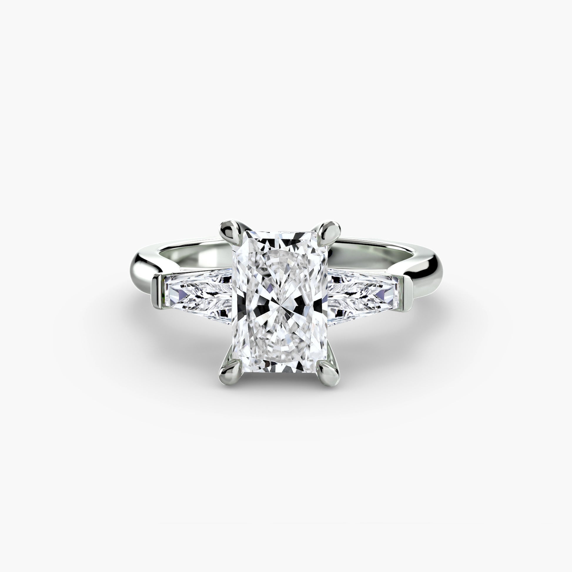 Bague trilogie (pierres latérales baguettes) 2