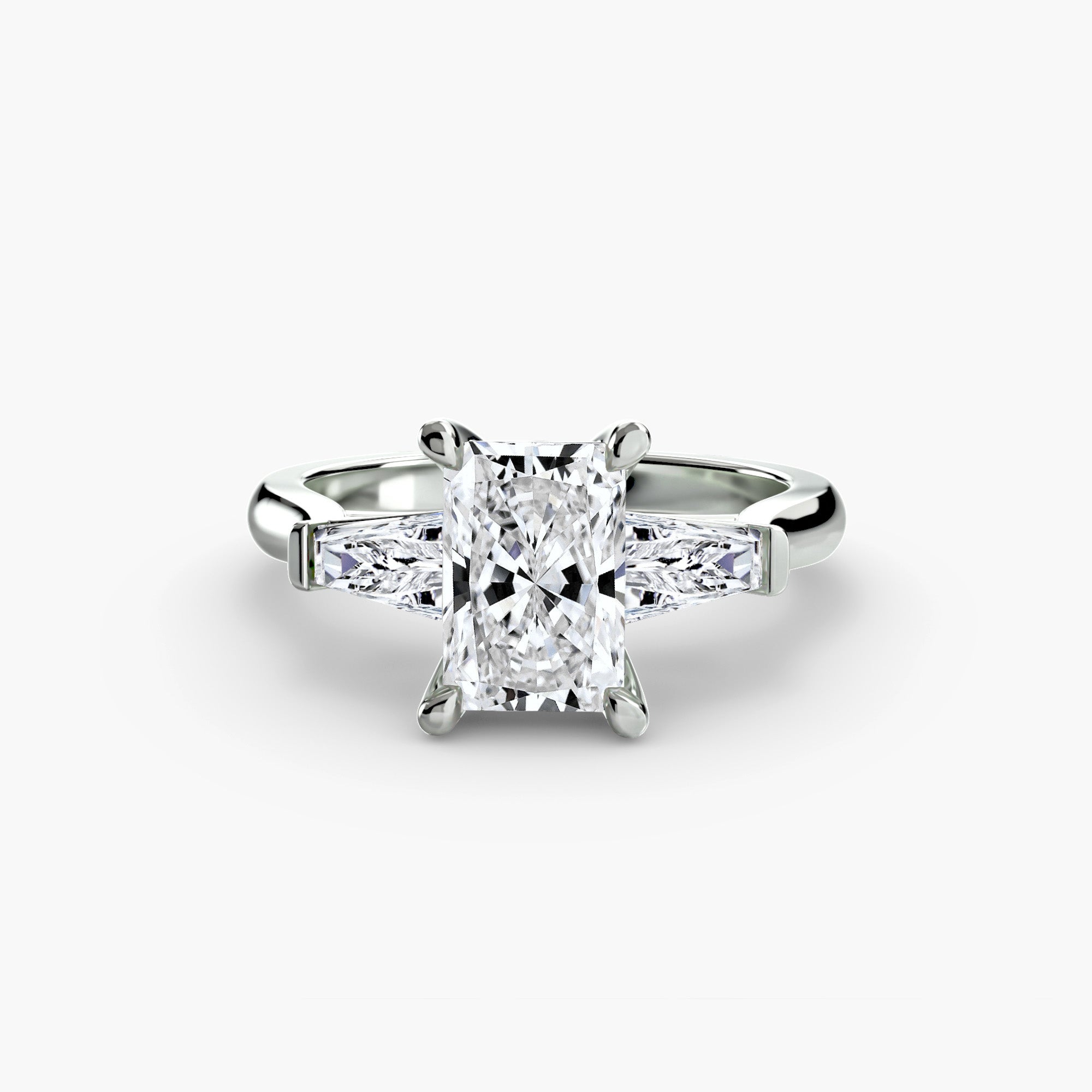 Bague trilogie (pierres latérales baguettes) 2