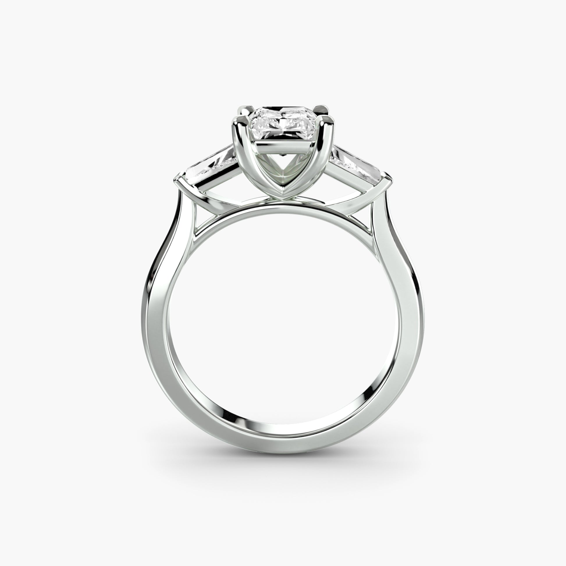 Bague trilogie (pierres latérales baguettes) 2