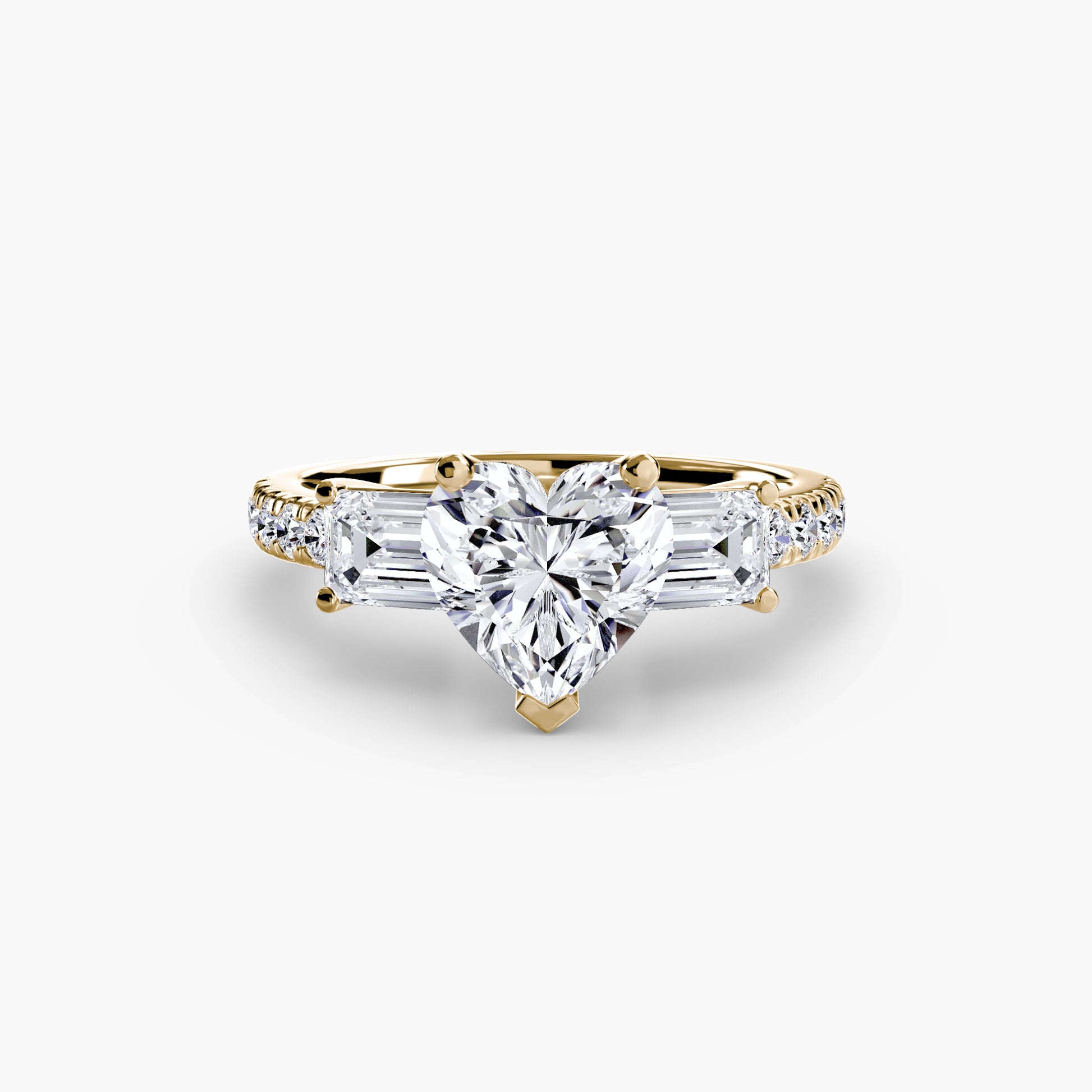 Bague trilogie avec bande pavée 4