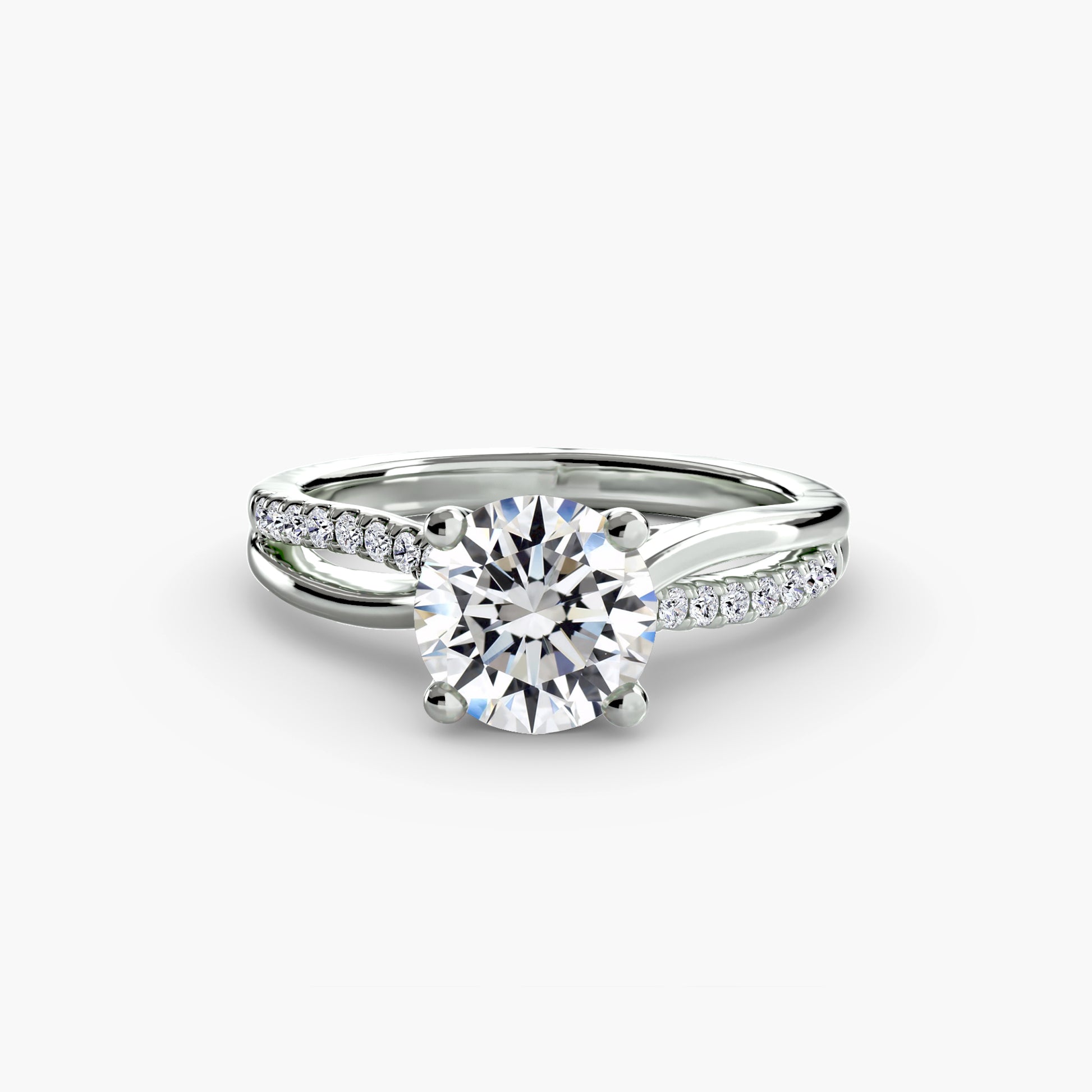 Le Solitaire Pavé à Anneau Fendu