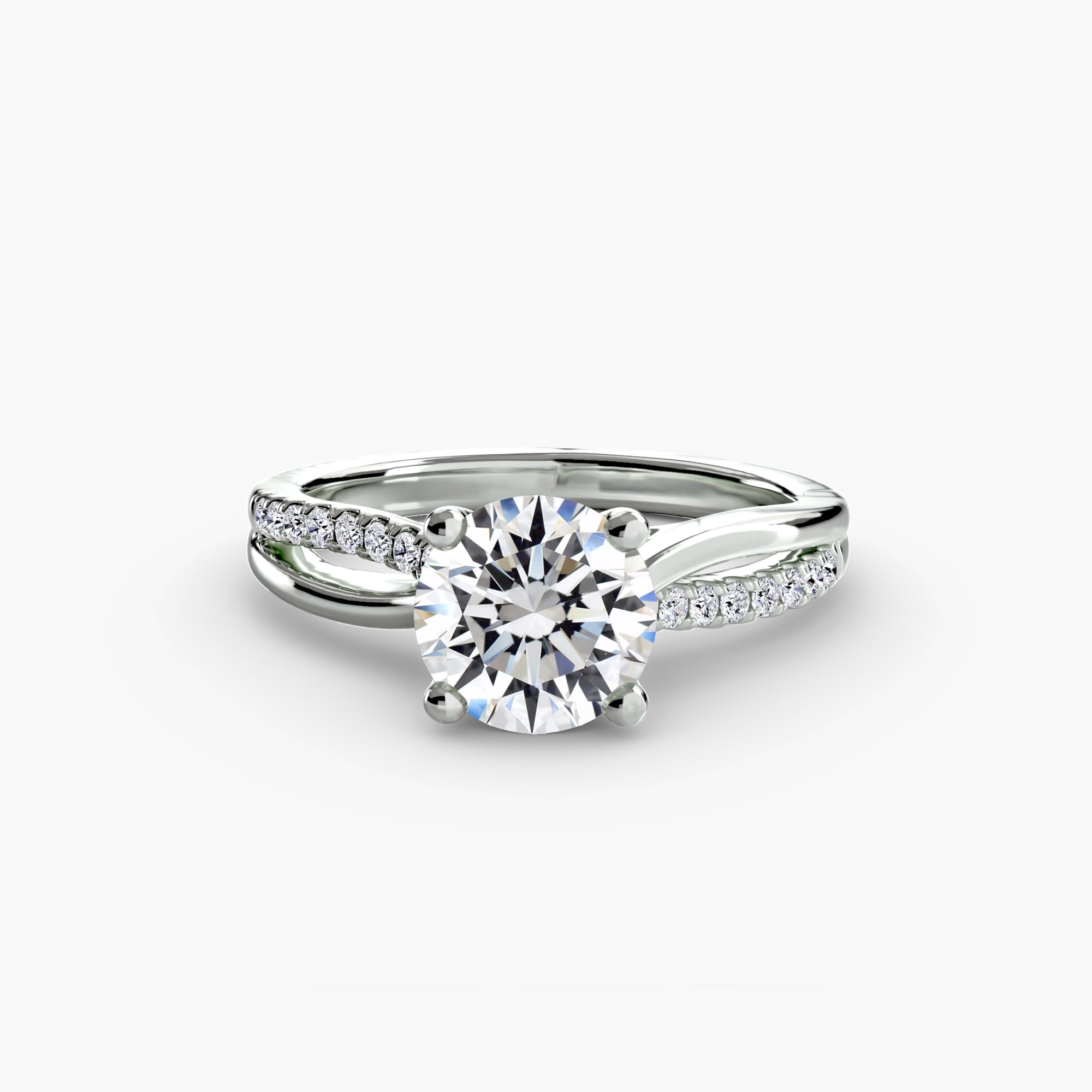 Le Solitaire Pavé à Anneau Fendu