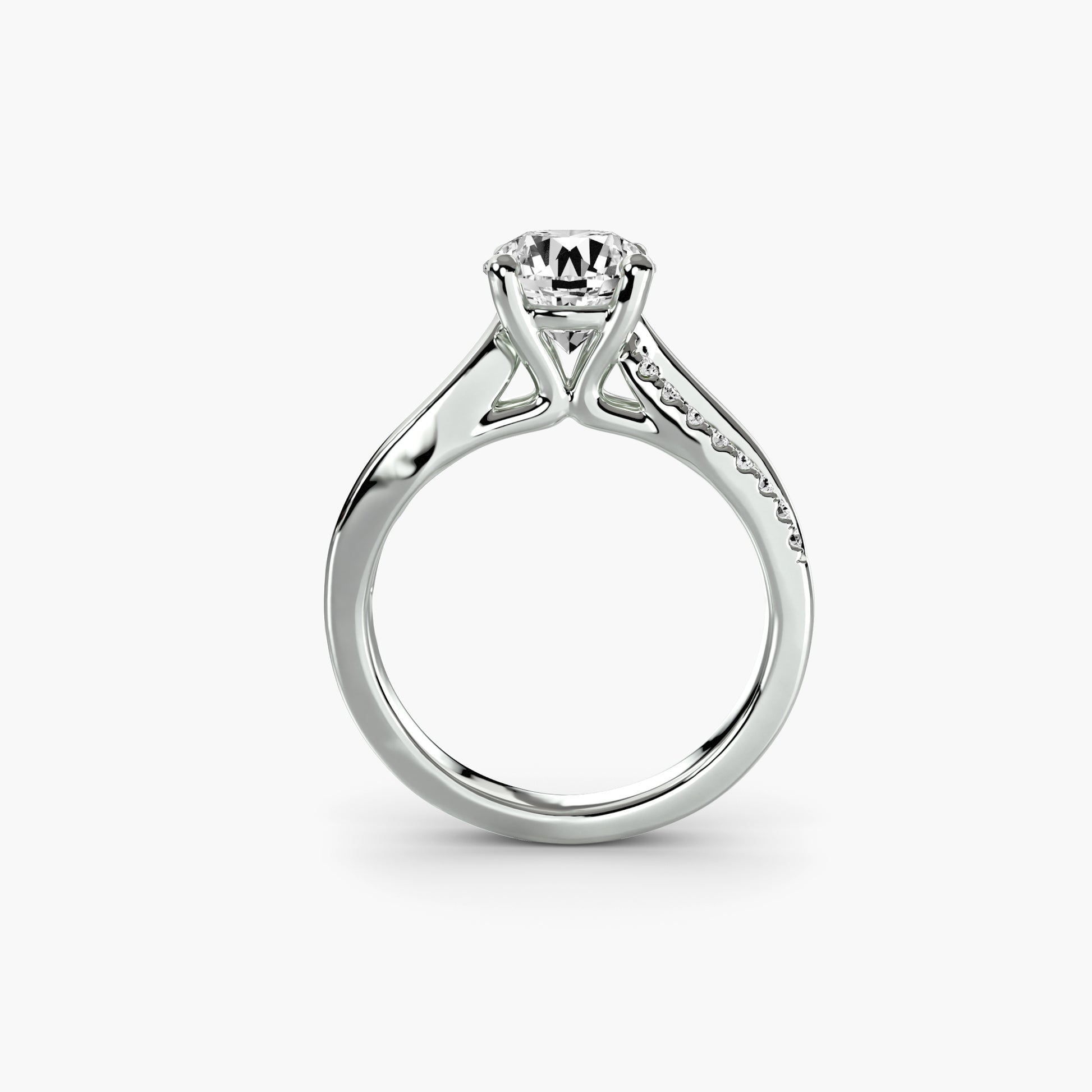 Le Solitaire Pavé à Anneau Fendu