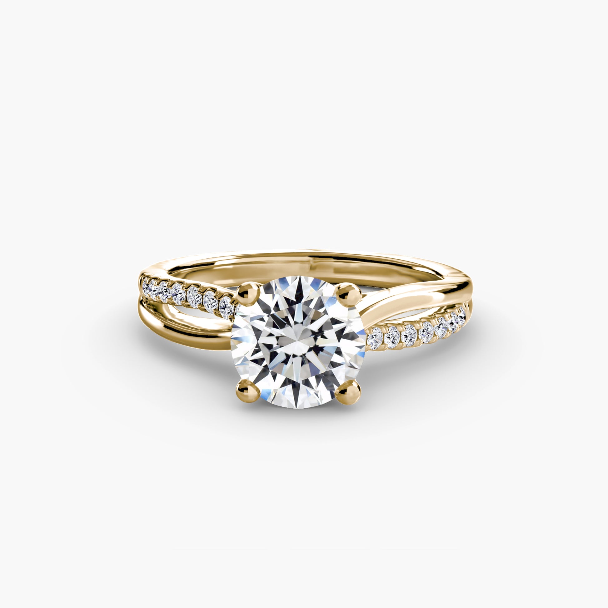 Le Solitaire Pavé à Anneau Fendu