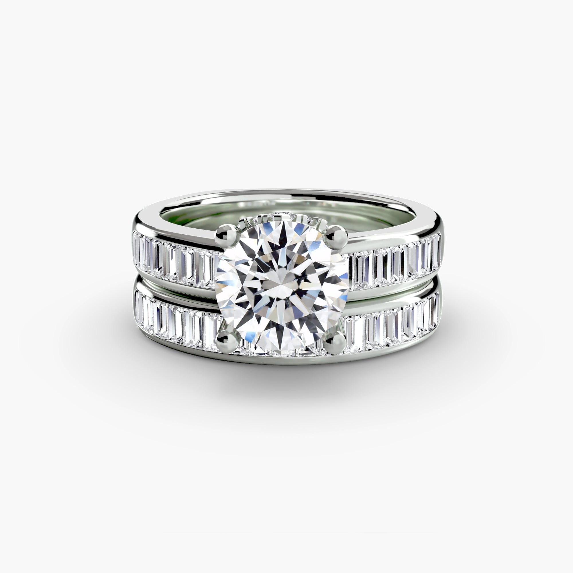 Solitaire Canaux Baguette