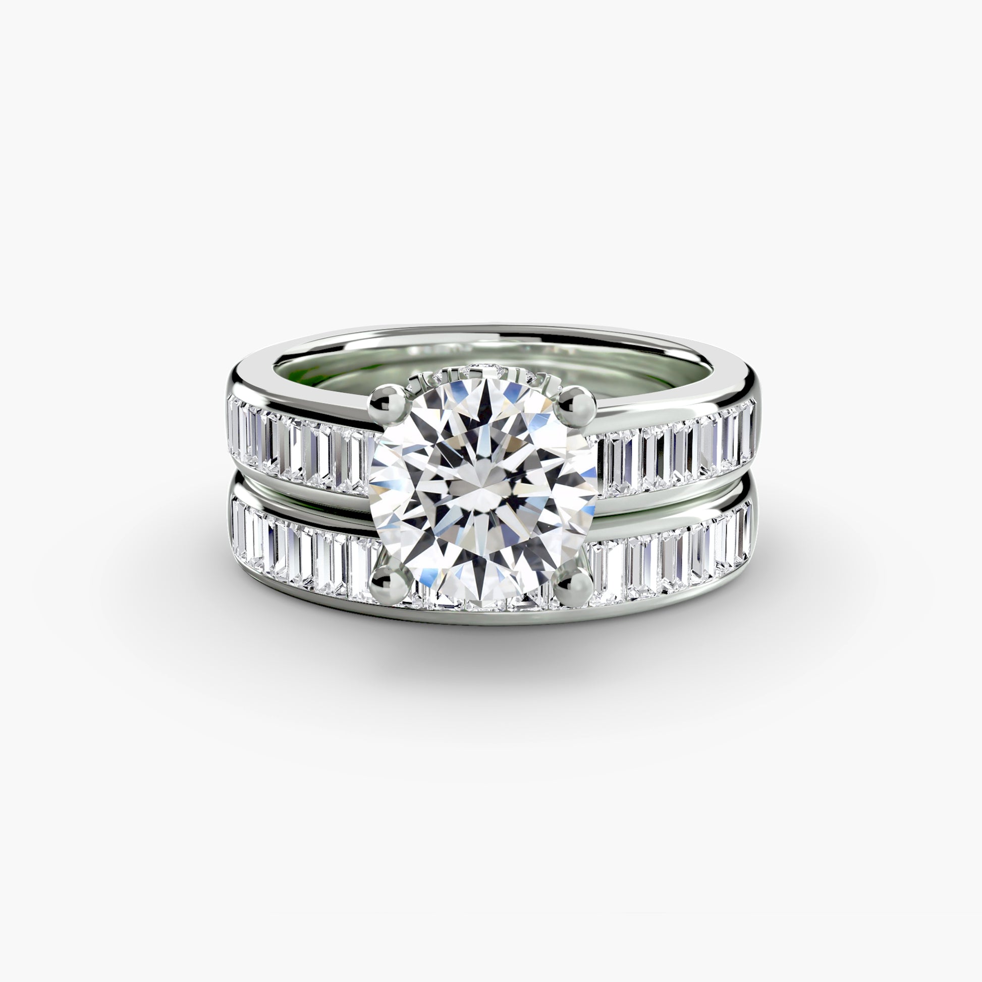Solitaire Canaux Baguette