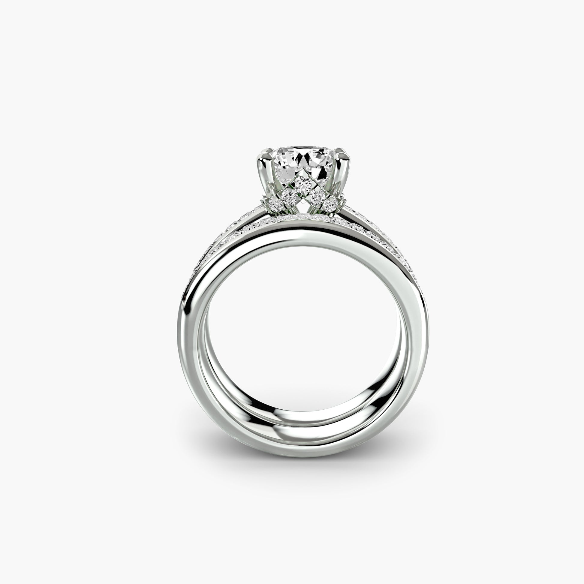 Solitaire Canaux Baguette