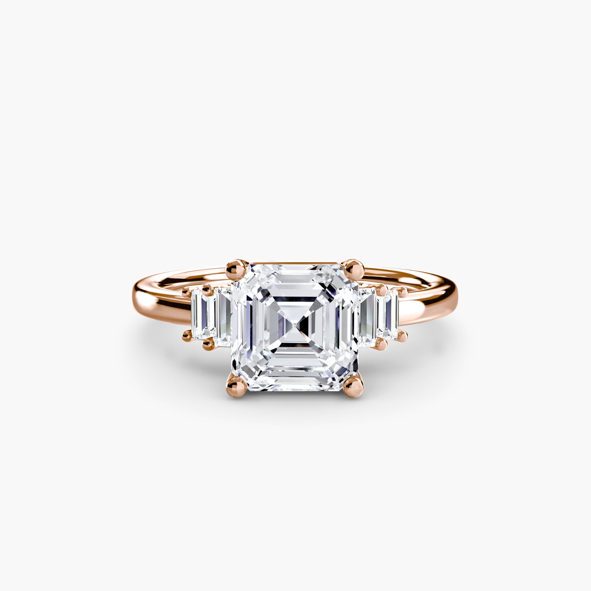 Solitaire accent baguette
