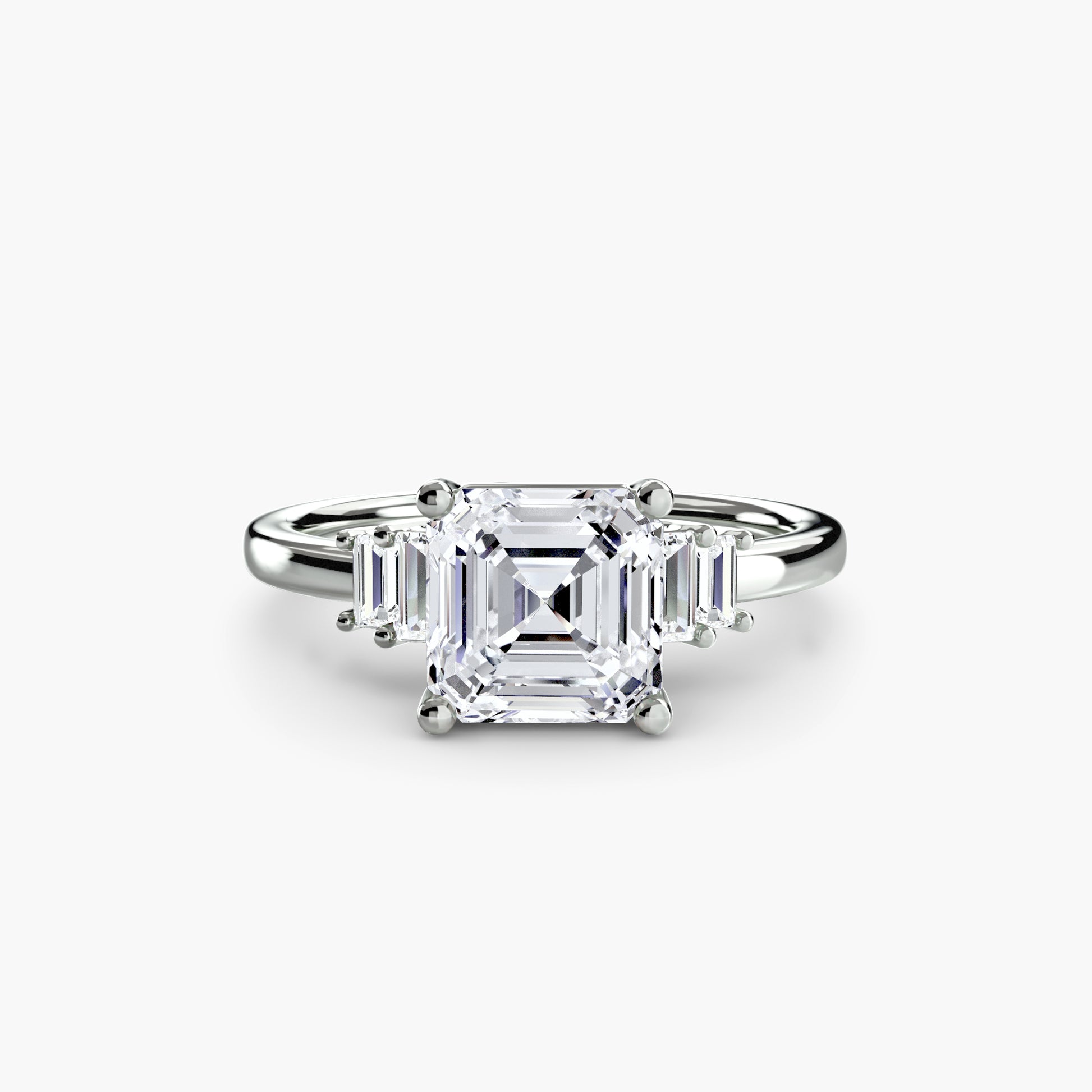 Solitaire accent baguette