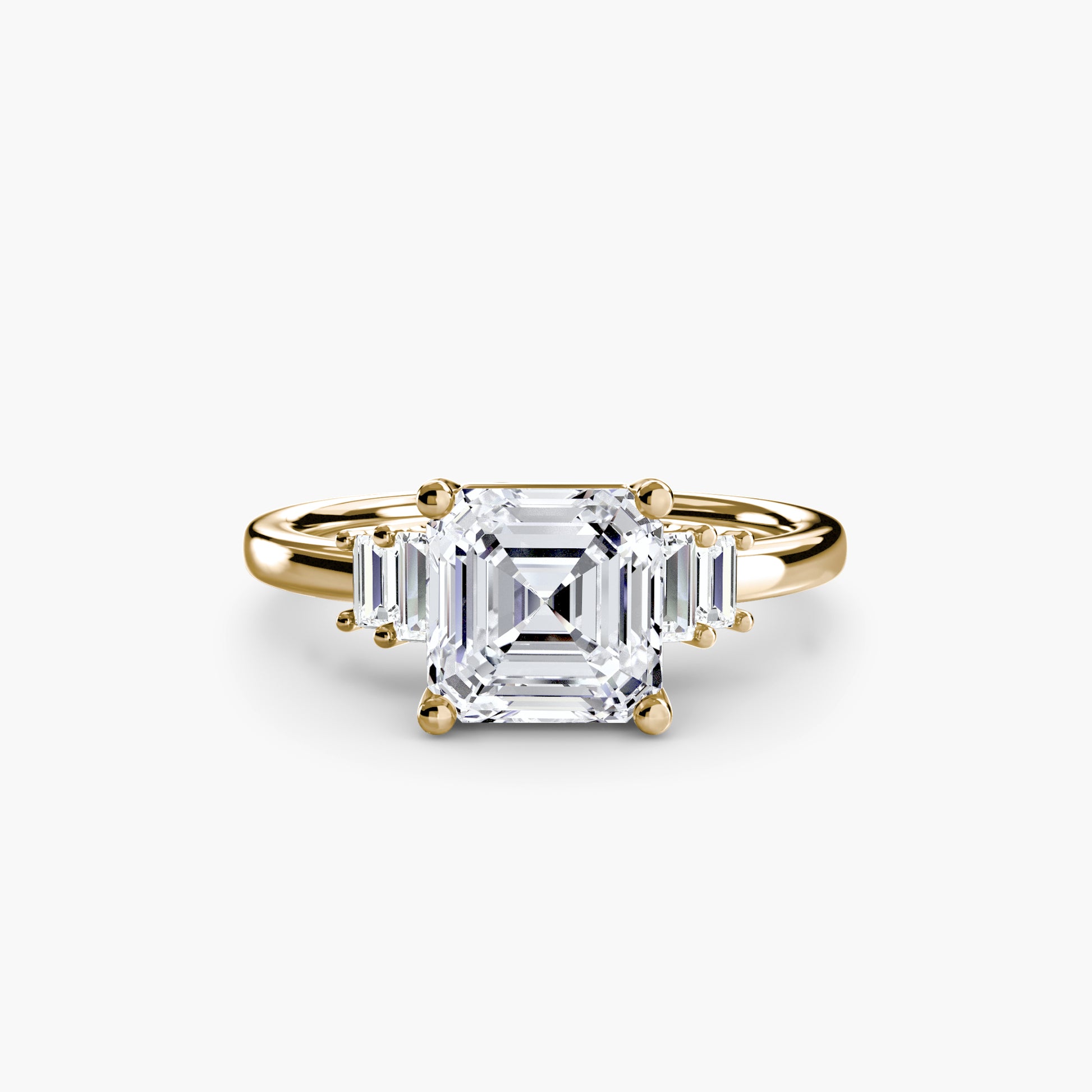 Solitaire accent baguette