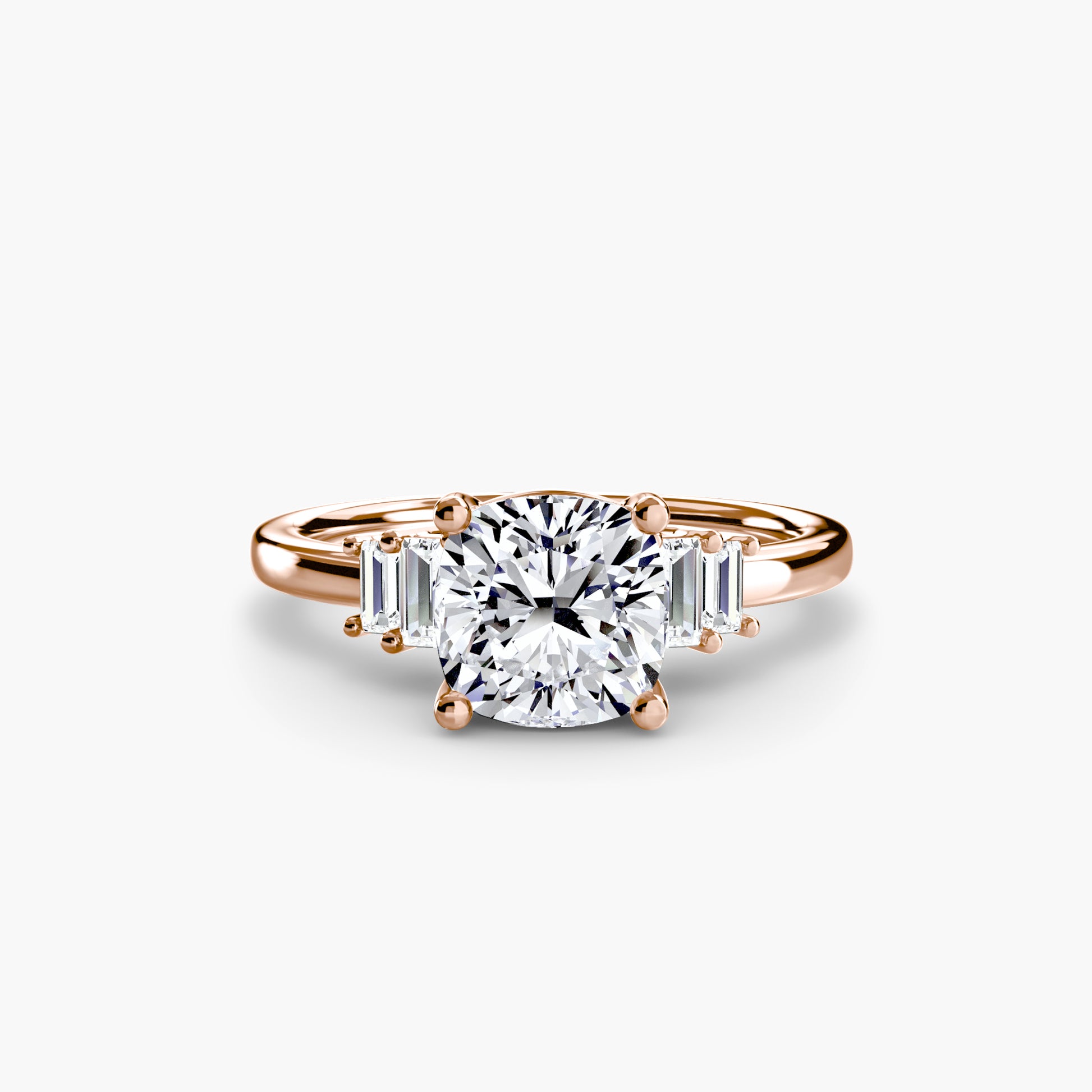 Solitaire accent baguette