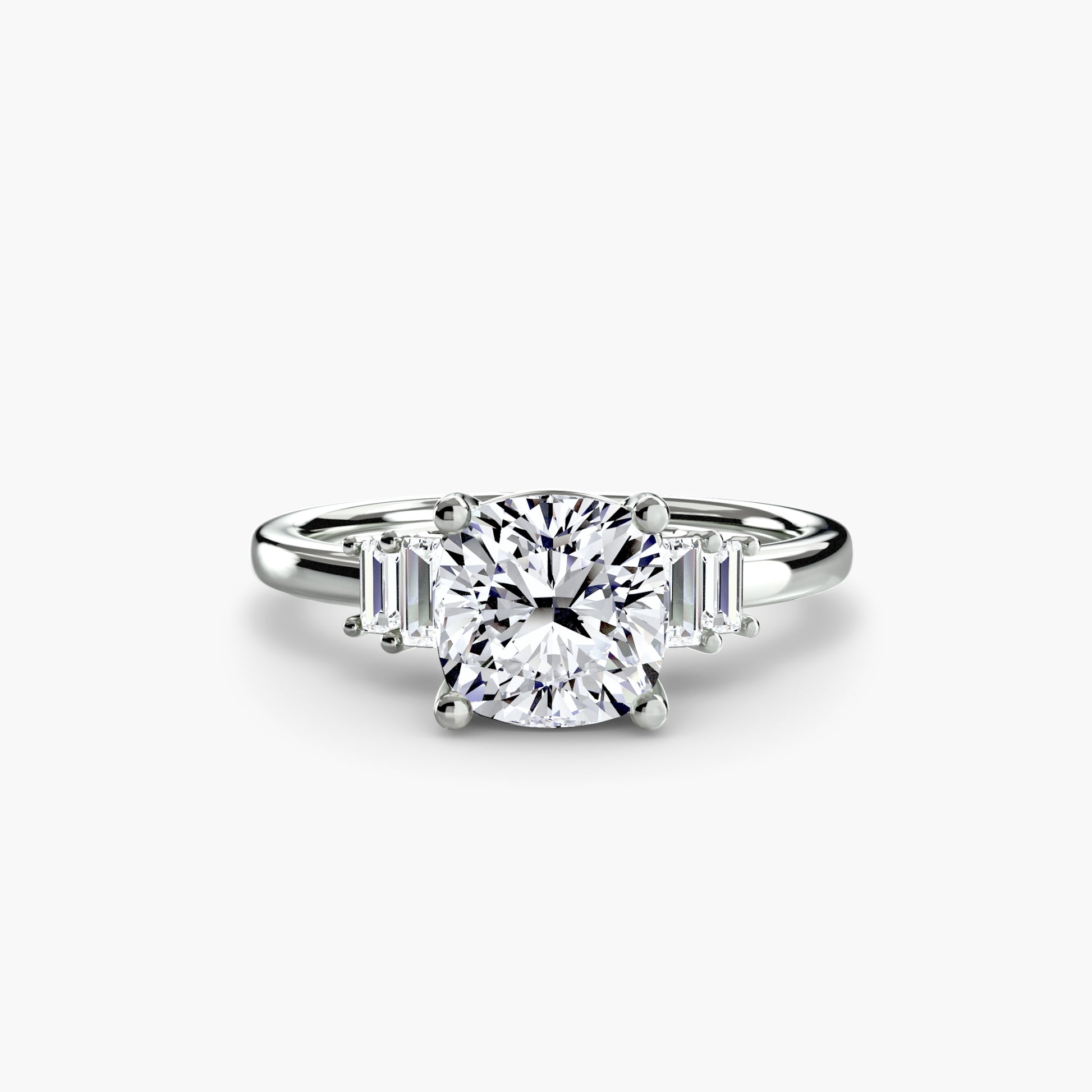 Solitaire accent baguette