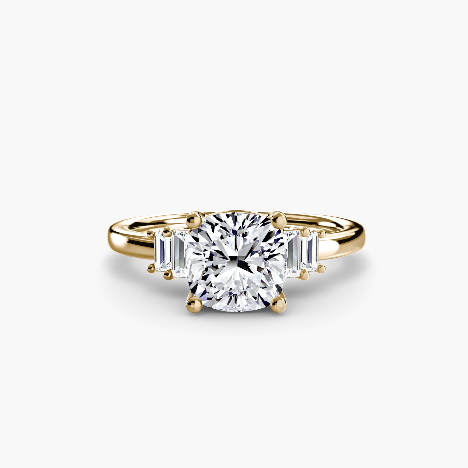 Solitaire accent baguette