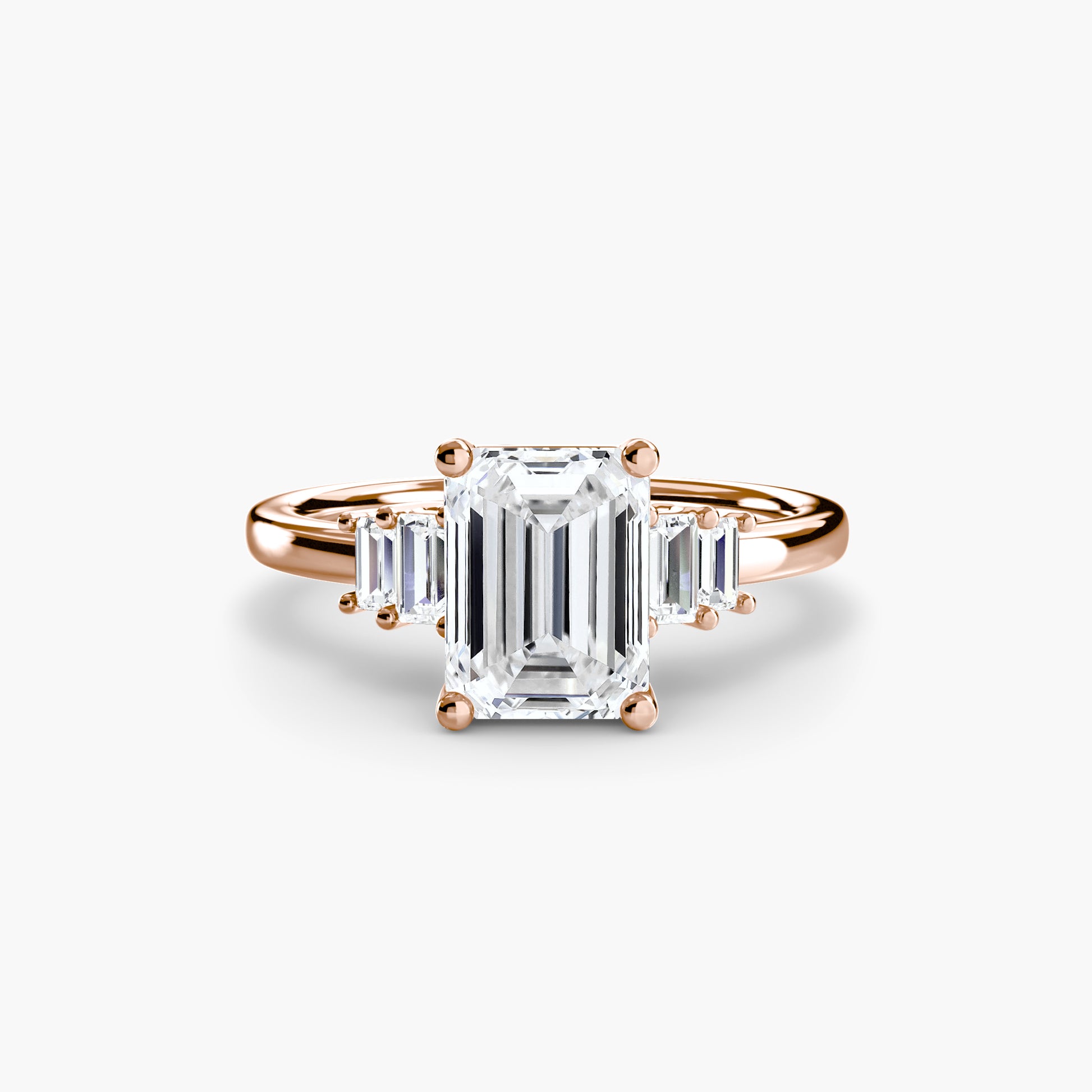 Solitaire accent baguette