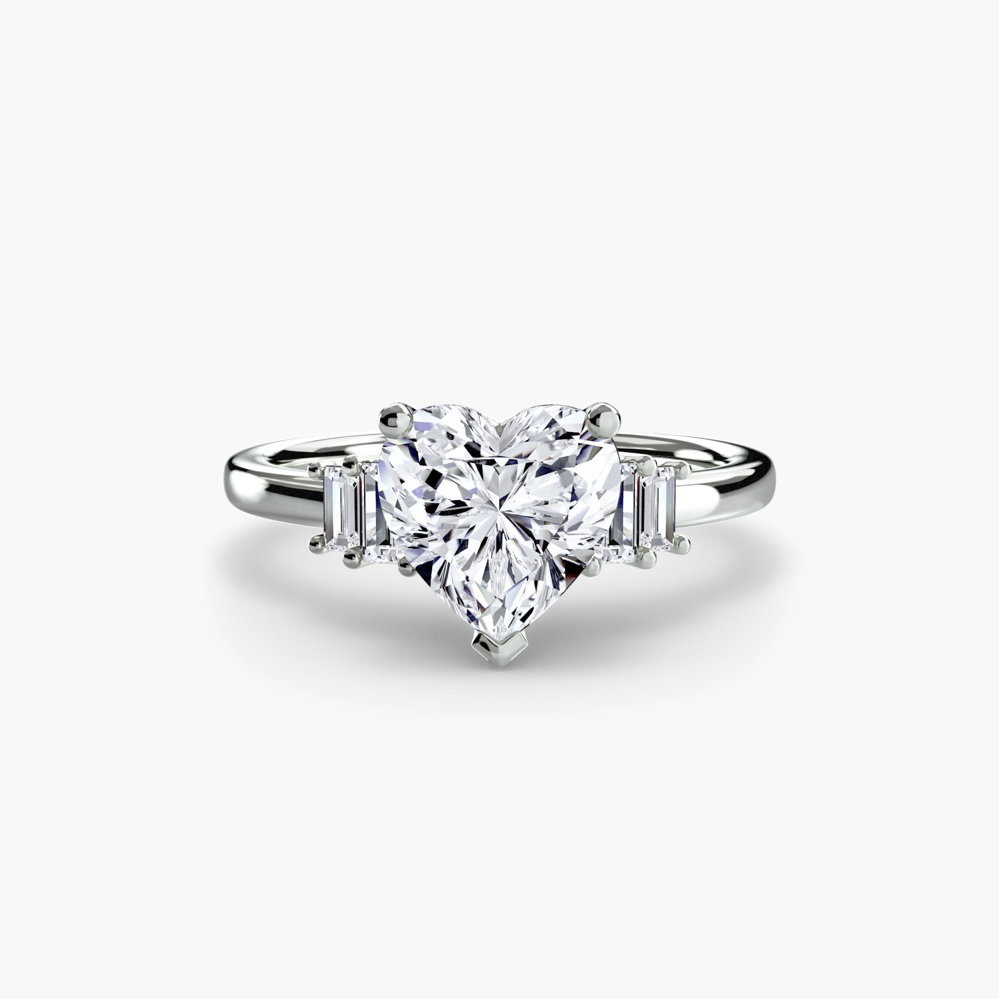 Solitaire accent baguette