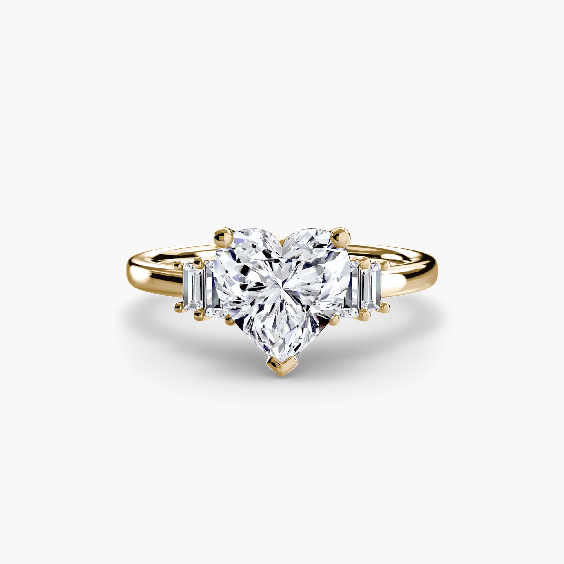 Solitaire accent baguette