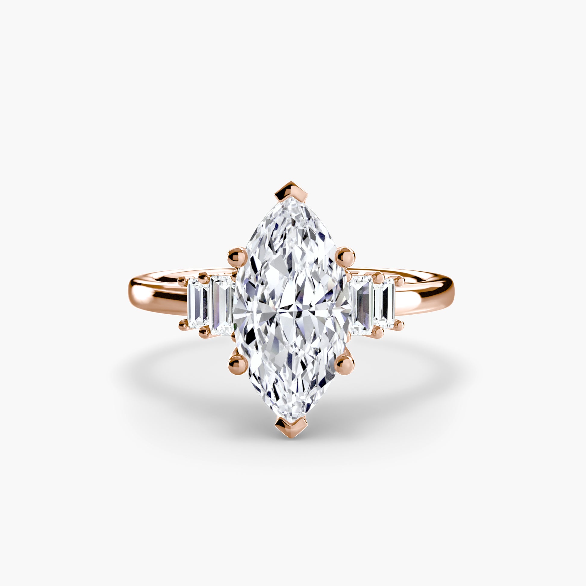 Solitaire accent baguette