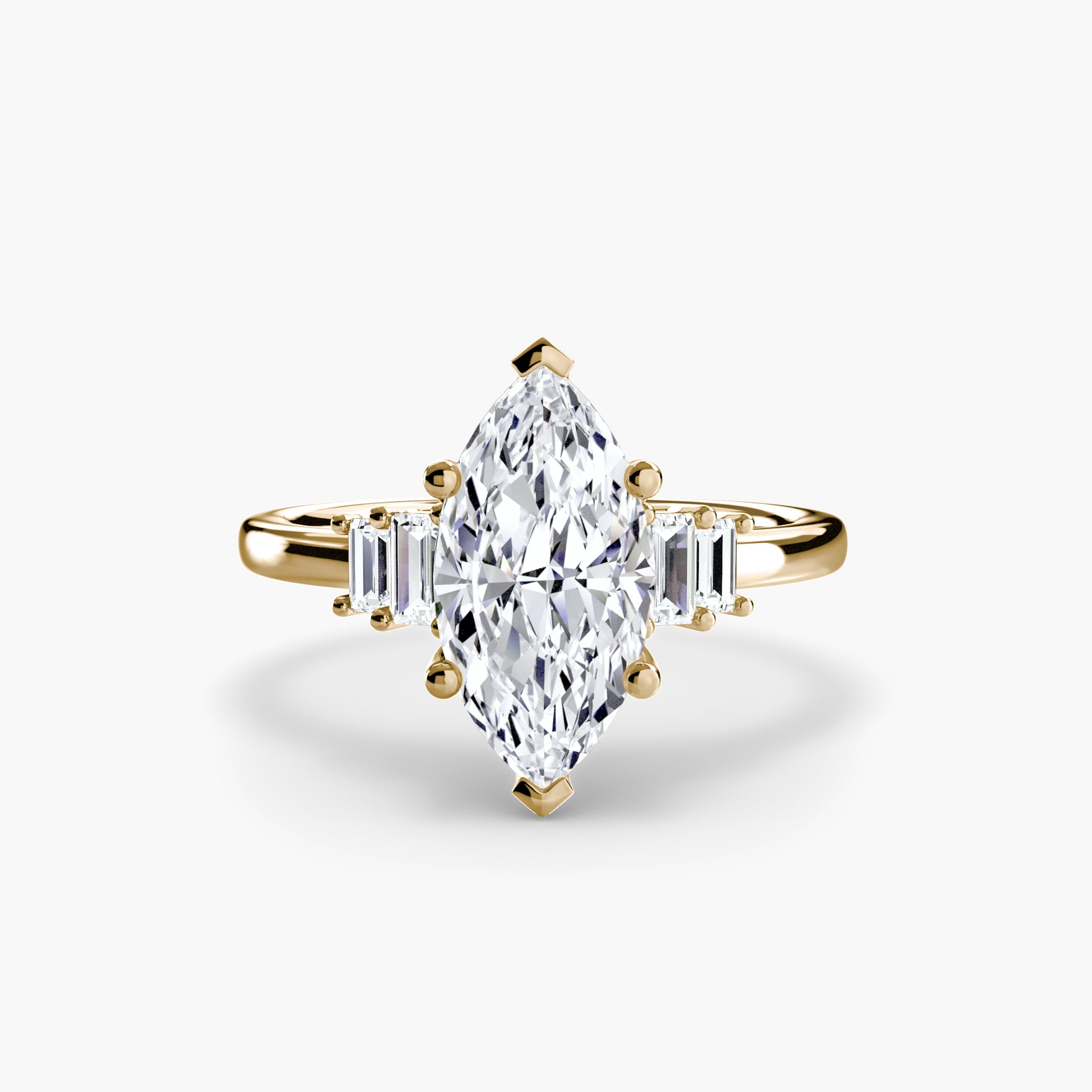Solitaire accent baguette