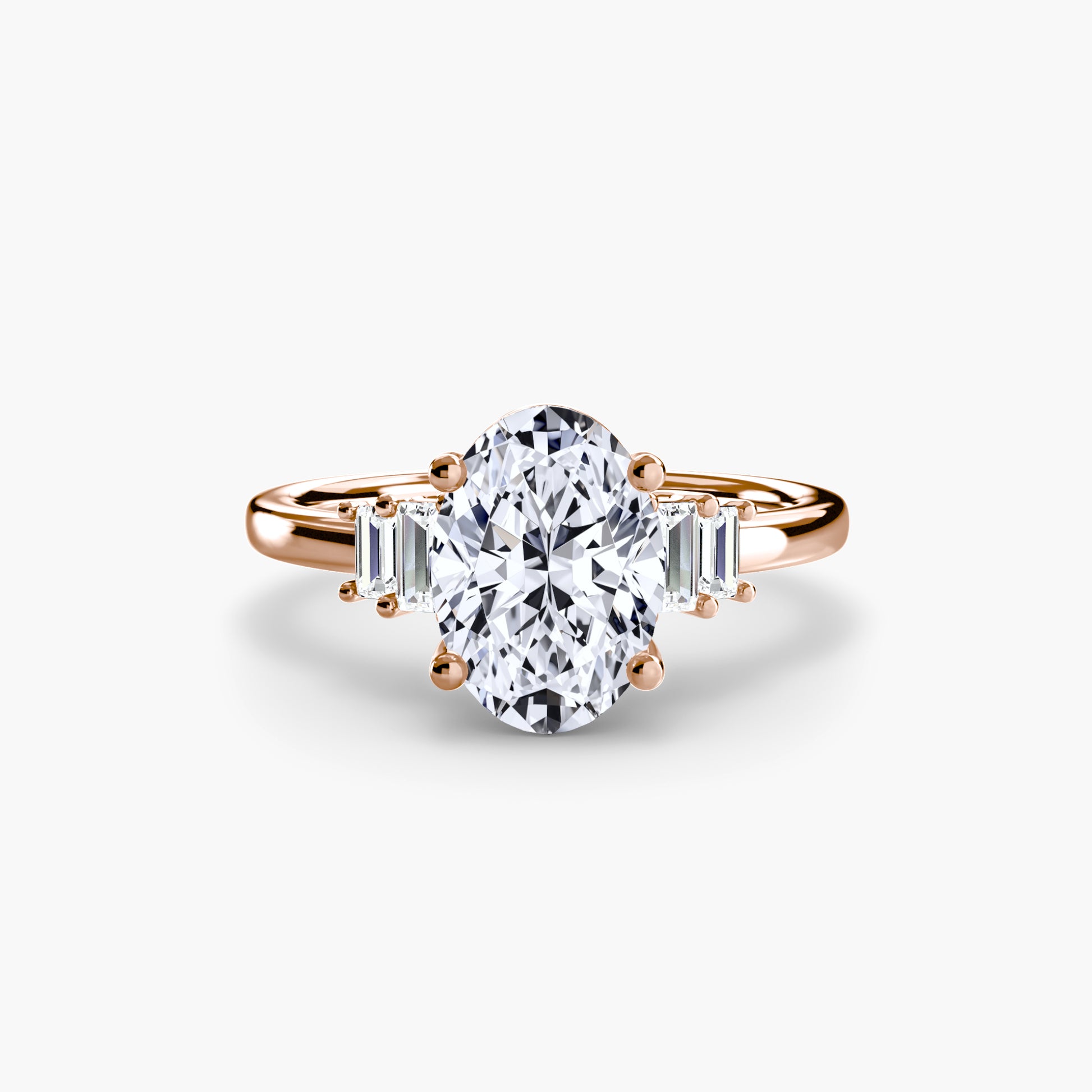 Solitaire accent baguette