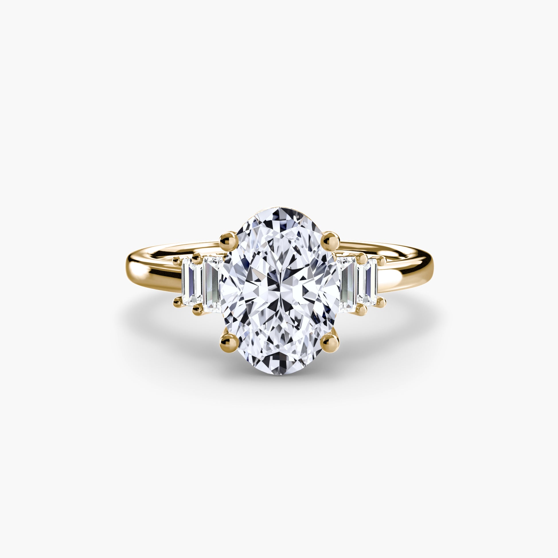 Solitaire accent baguette