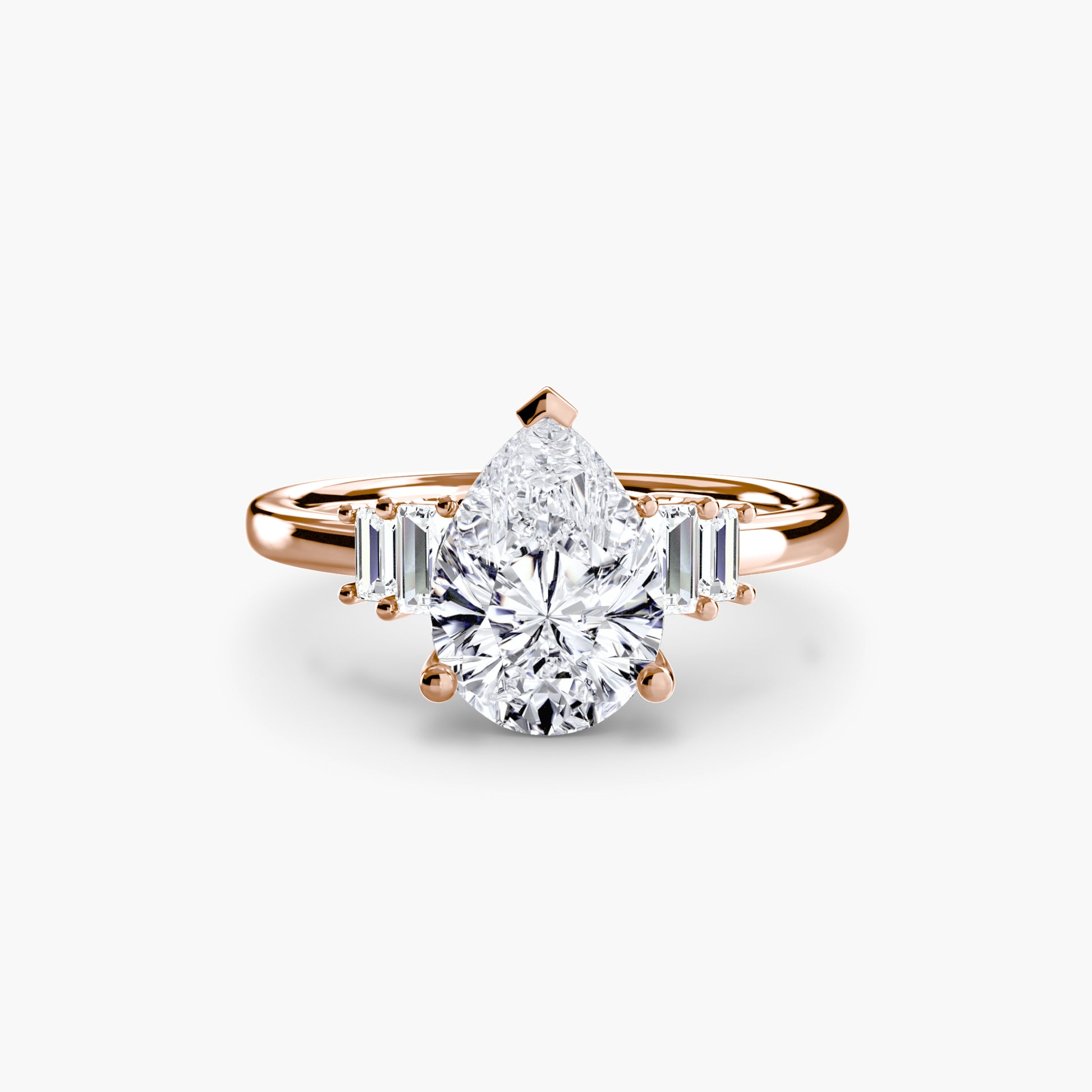 Solitaire accent baguette