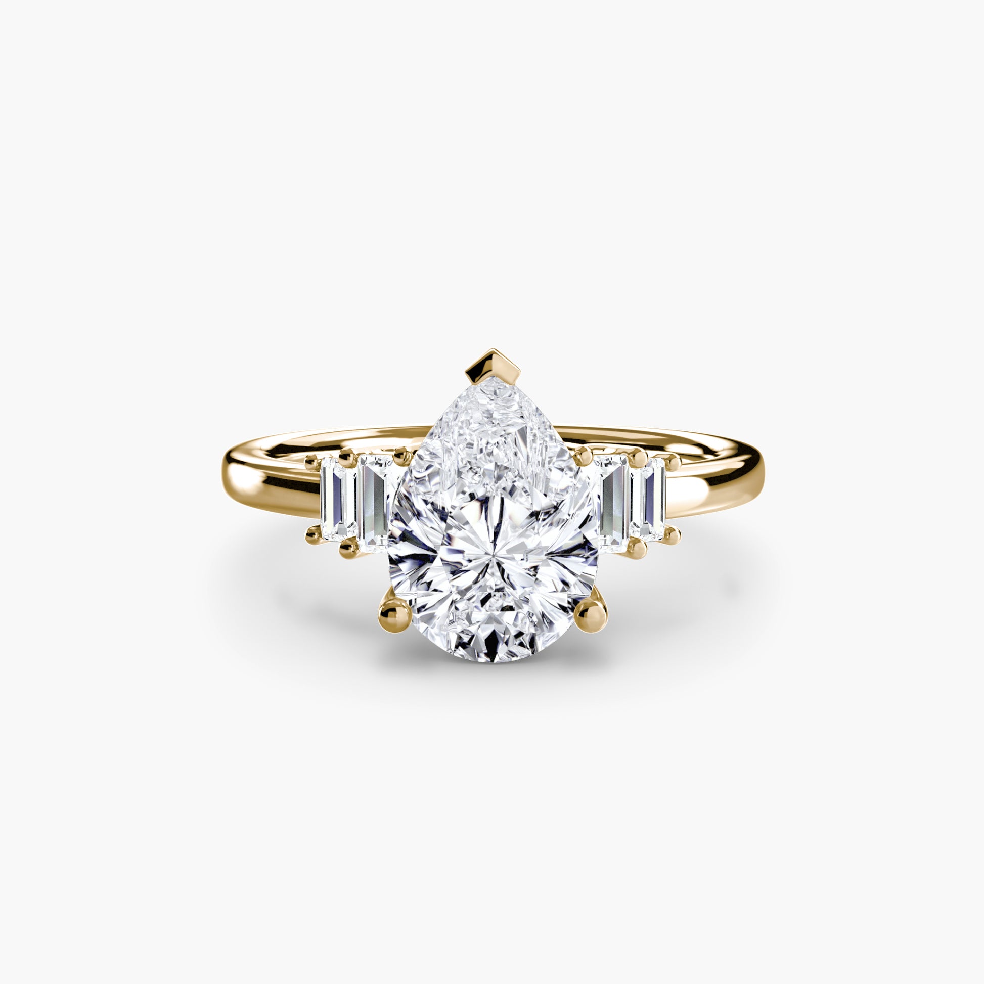 Solitaire accent baguette