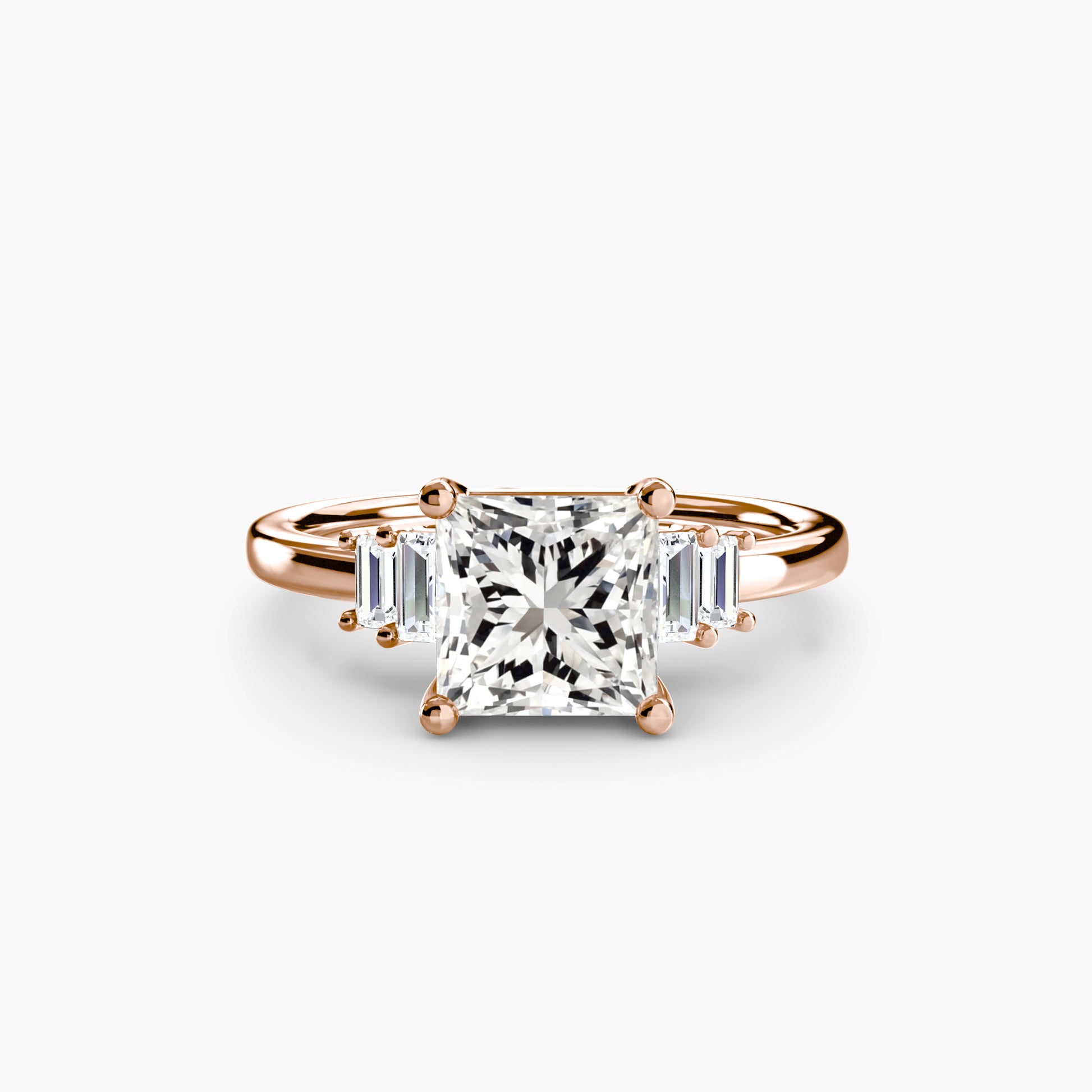 Solitaire accent baguette
