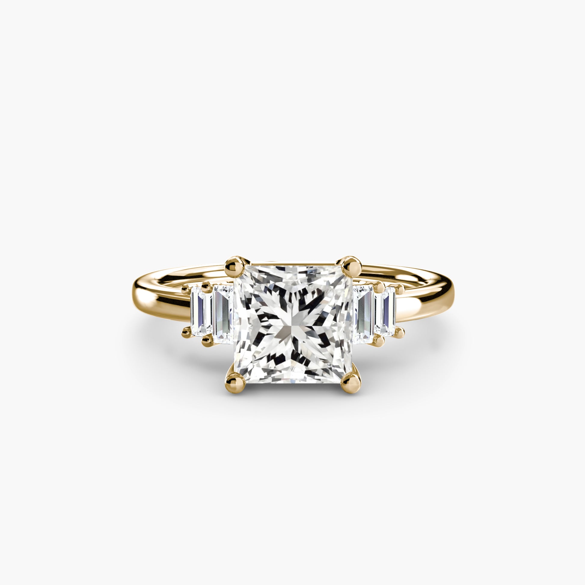 Solitaire accent baguette