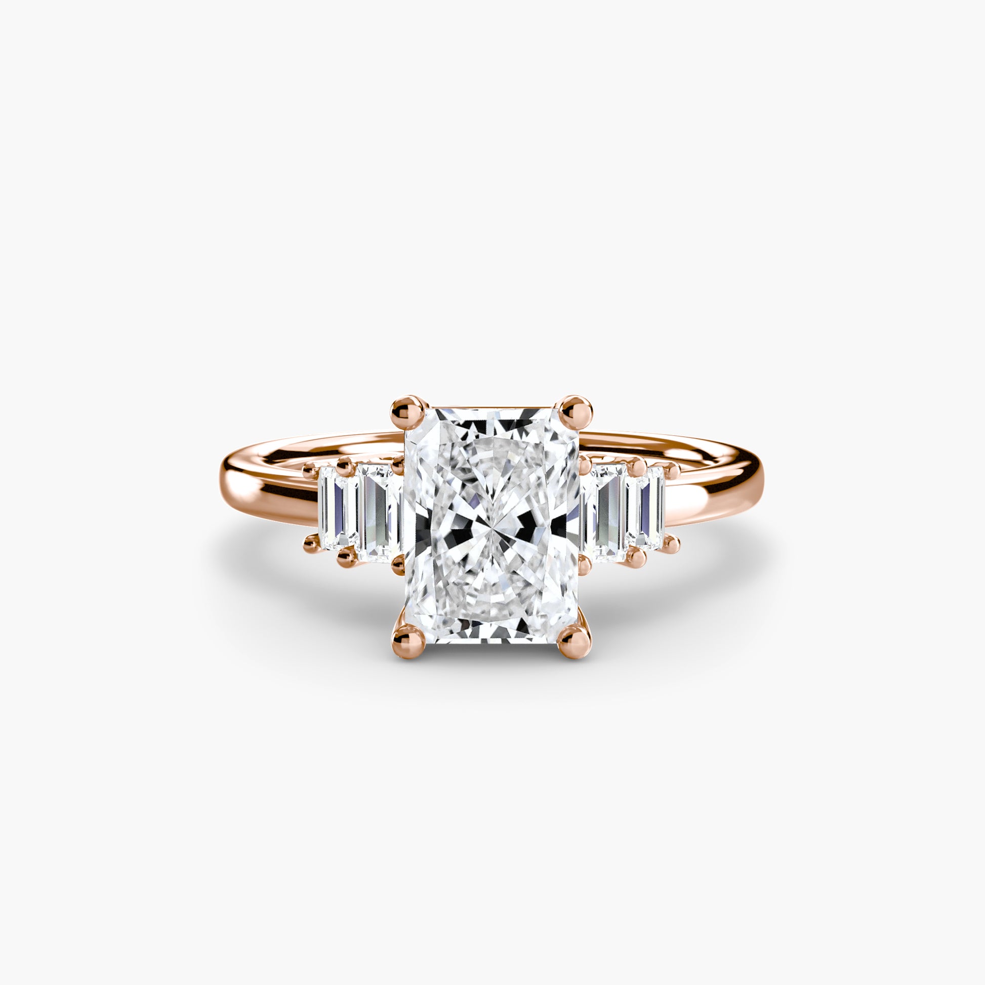 Solitaire accent baguette
