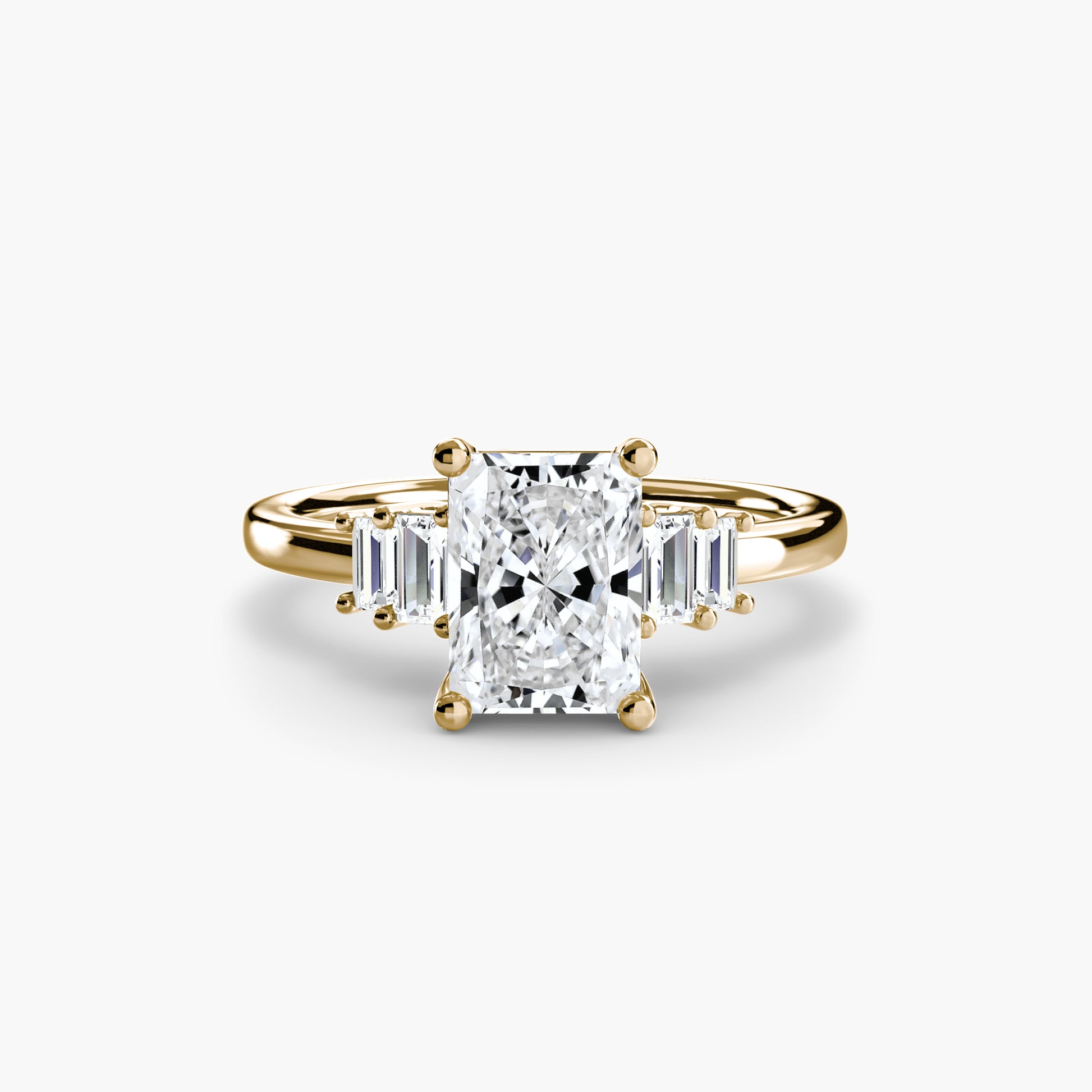 Solitaire accent baguette
