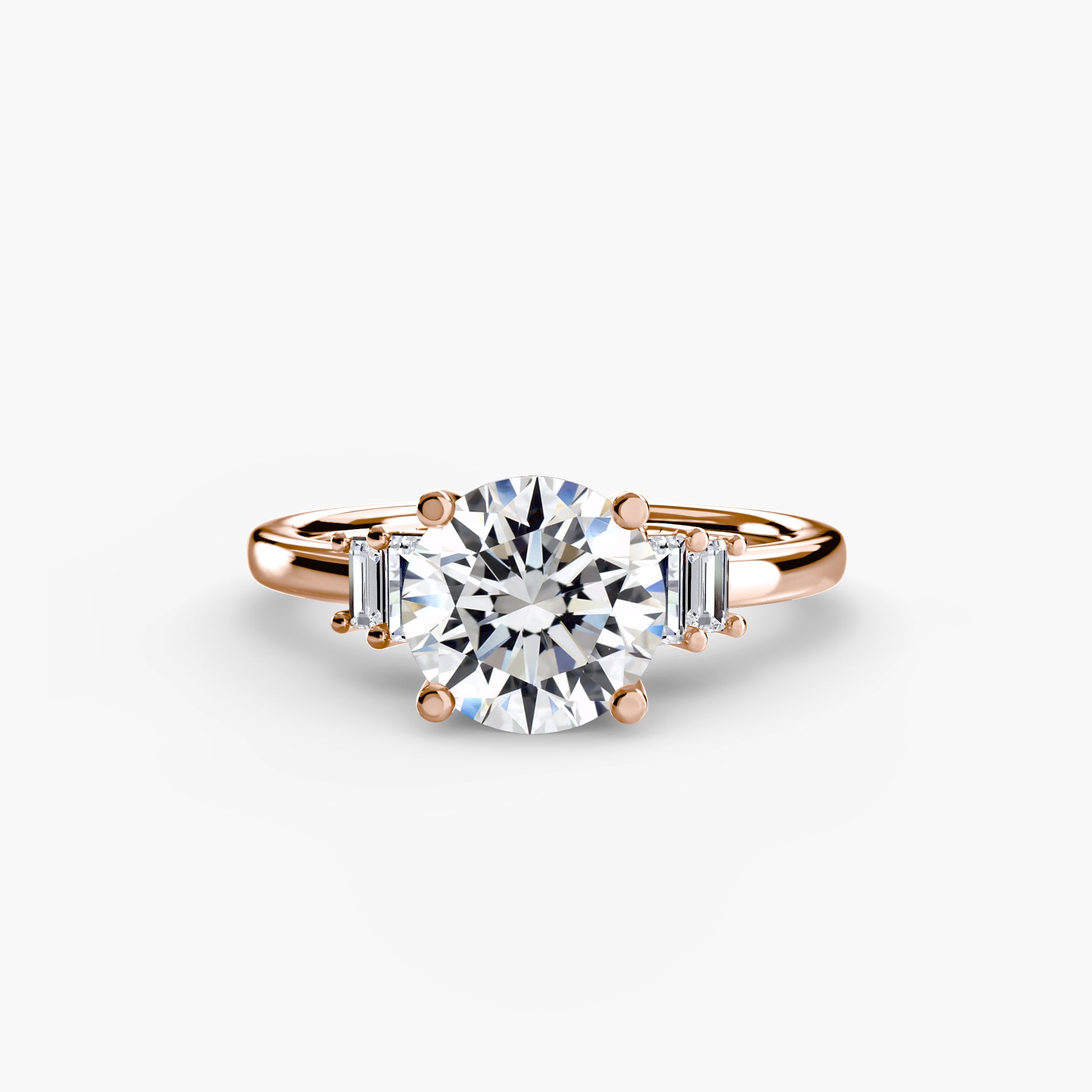 Solitaire accent baguette