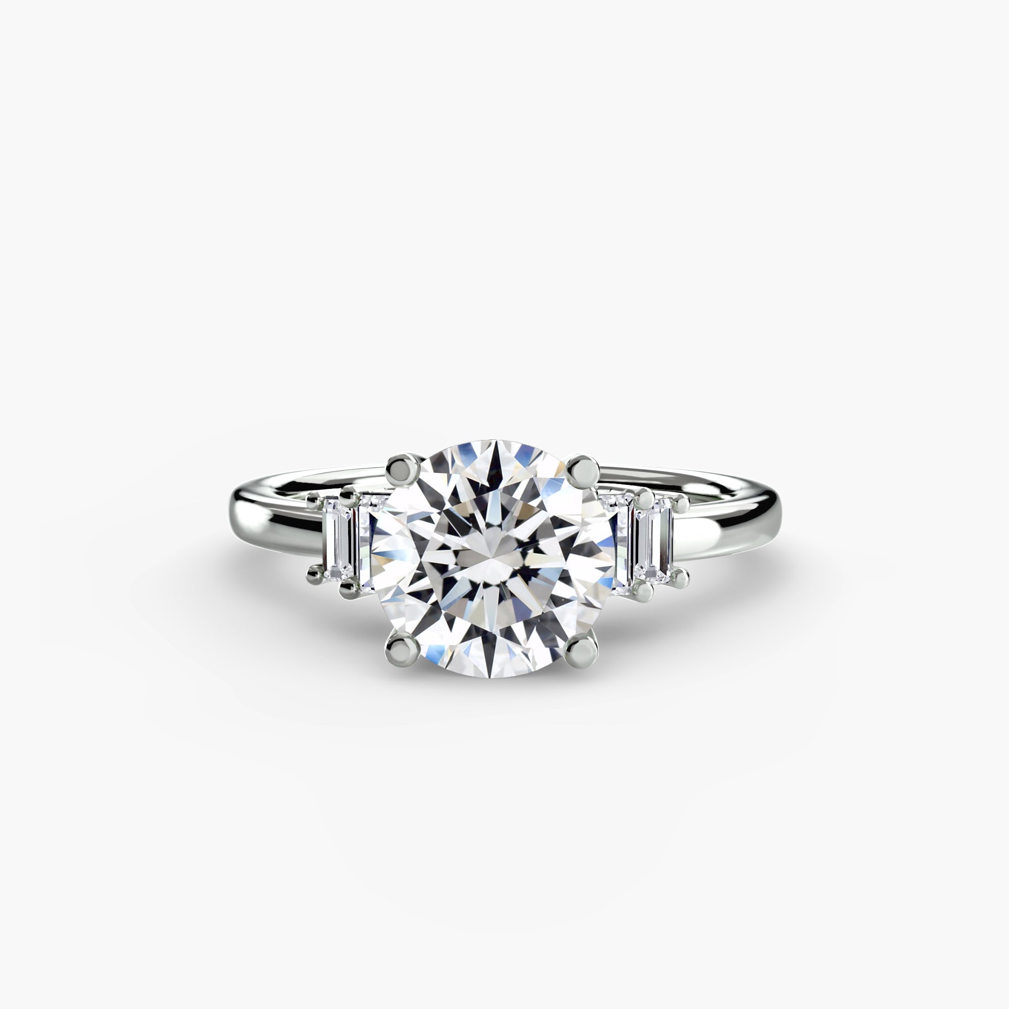 Solitaire accent baguette