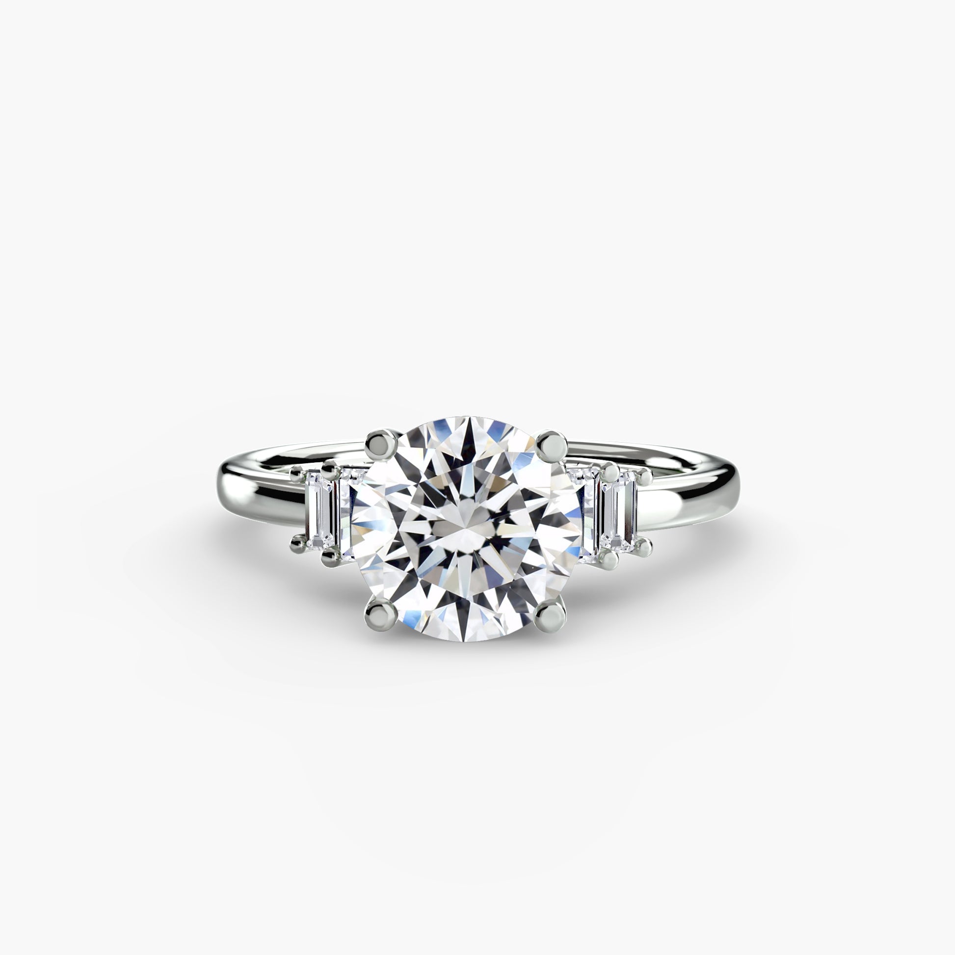 Solitaire accent baguette