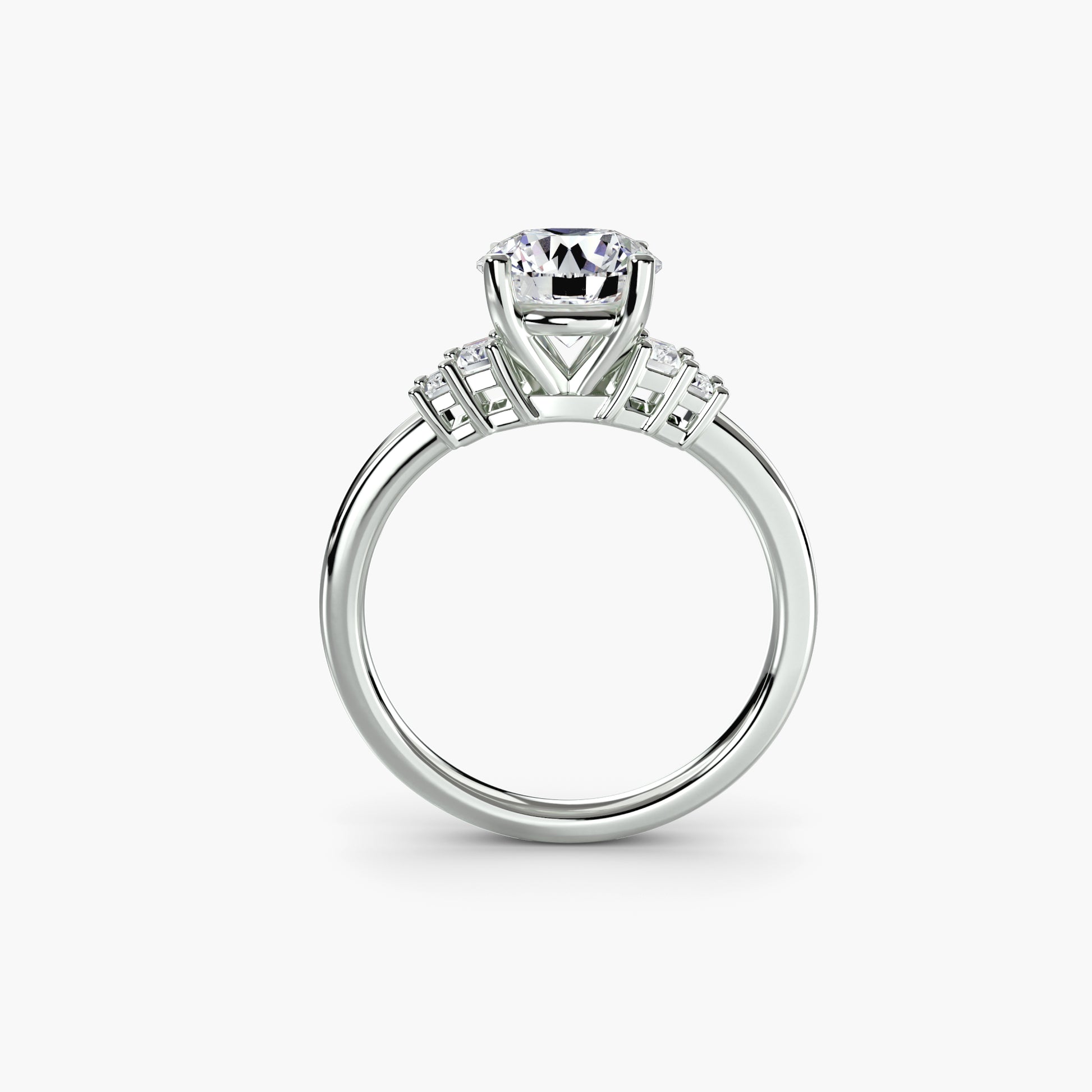 Solitaire accent baguette