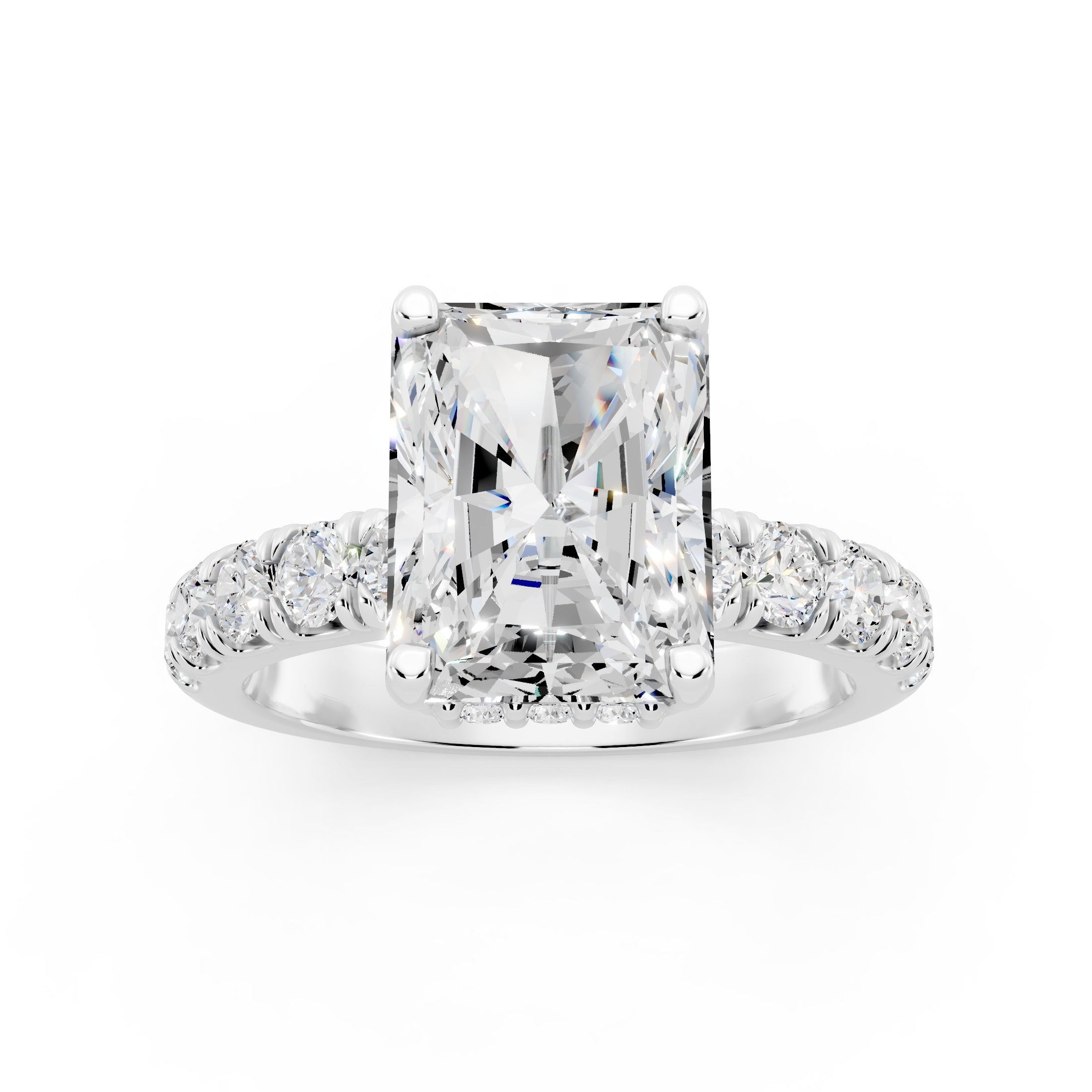 Half Eternity 2.5mm stones with pavé and hidden halo