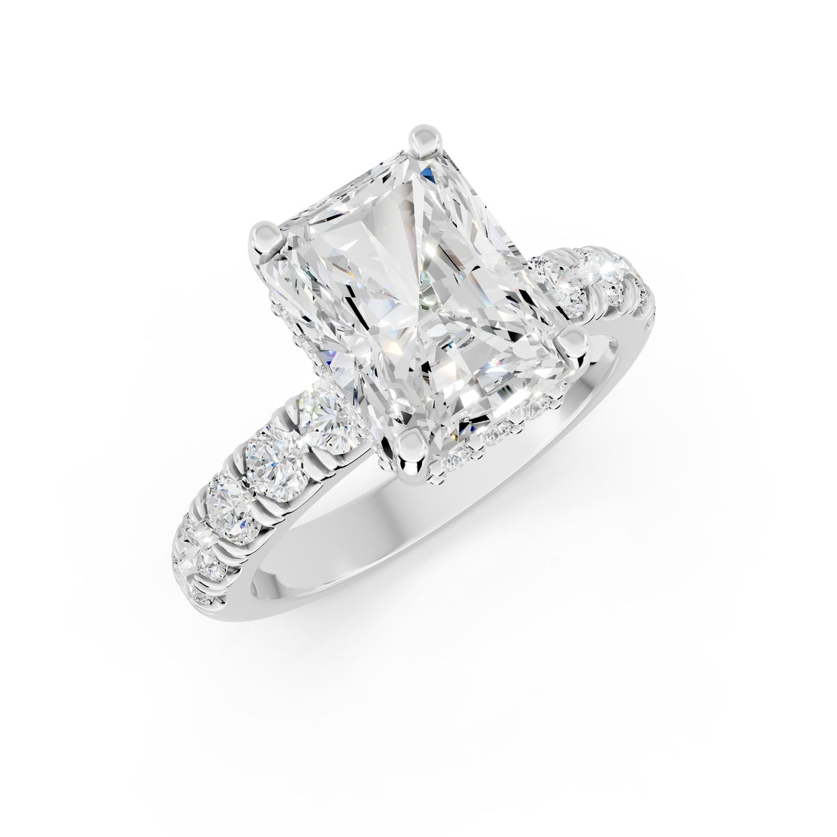 Half Eternity 2.5mm stones with pavé and hidden halo